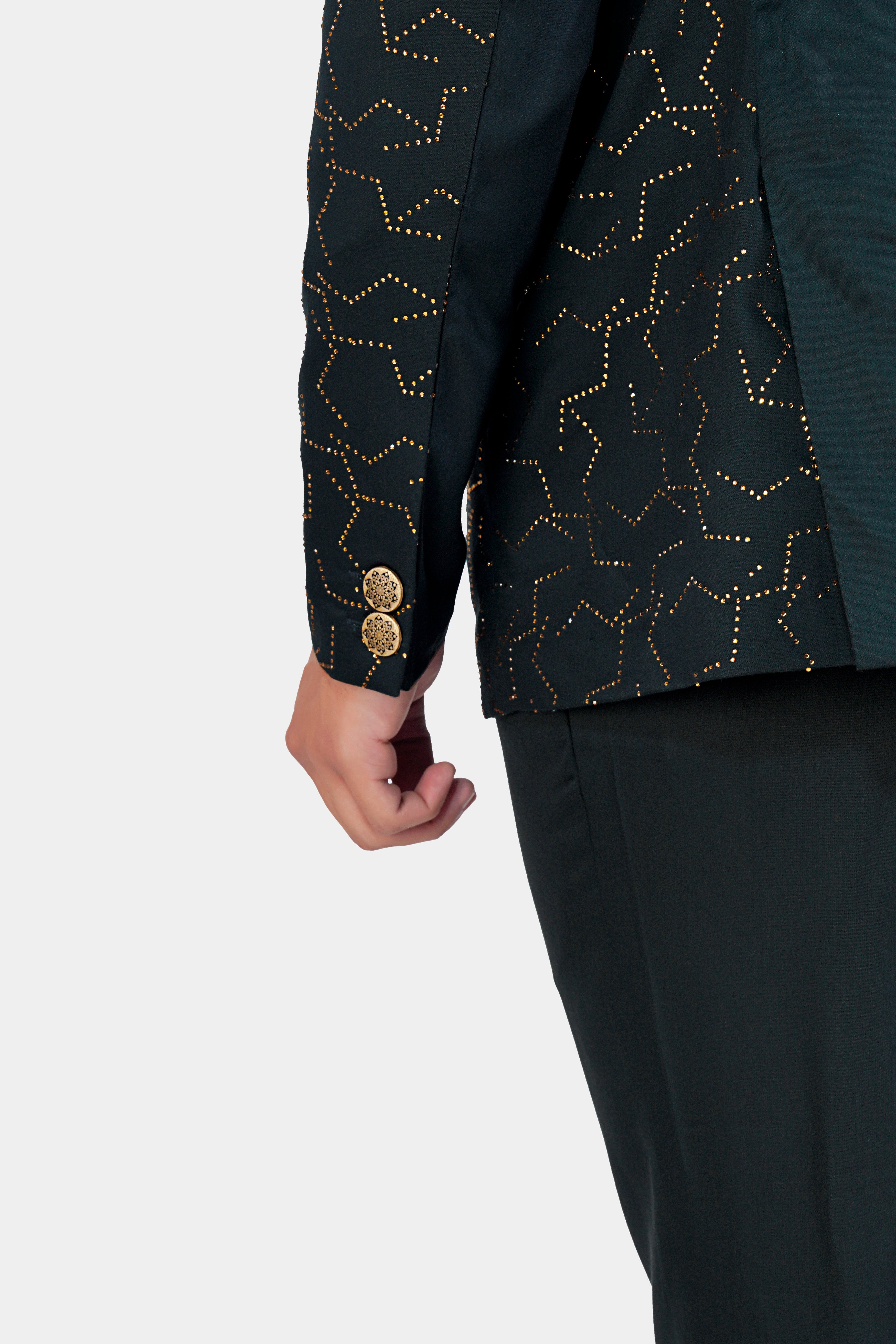 Prussian Green Wool Rich Stonework Cross Buttoned Bandhgala Designer Suit ST2960-CBG-D513-36,ST2960-CBG-D513-38,ST2960-CBG-D513-40,ST2960-CBG-D513-42,ST2960-CBG-D513-44,ST2960-CBG-D513-46,ST2960-CBG-D513-48,ST2960-CBG-D513-50,ST2960-CBG-D513-52,ST2960-CBG-D513-54,ST2960-CBG-D513-56,ST2960-CBG-D513-58,ST2960-CBG-D513-60