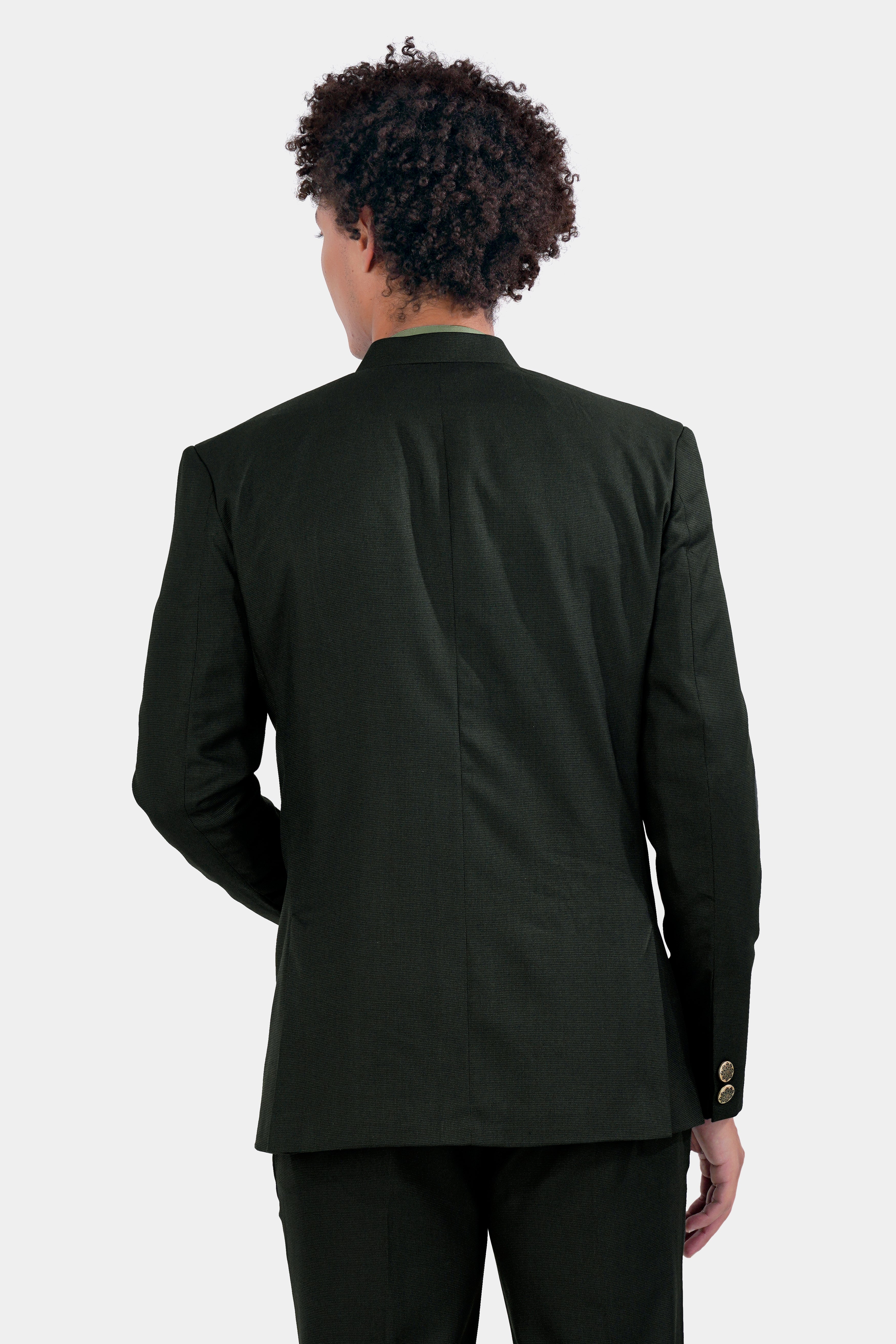 Kaitoke Green Wool Rich Cross Buttoned Bandhgala Suit ST2961-CBG-36,ST2961-CBG-38,ST2961-CBG-40,ST2961-CBG-42,ST2961-CBG-44,ST2961-CBG-46,ST2961-CBG-48,ST2961-CBG-50,ST2961-CBG-52,ST2961-CBG-54,ST2961-CBG-56,ST2961-CBG-58,ST2961-CBG-60