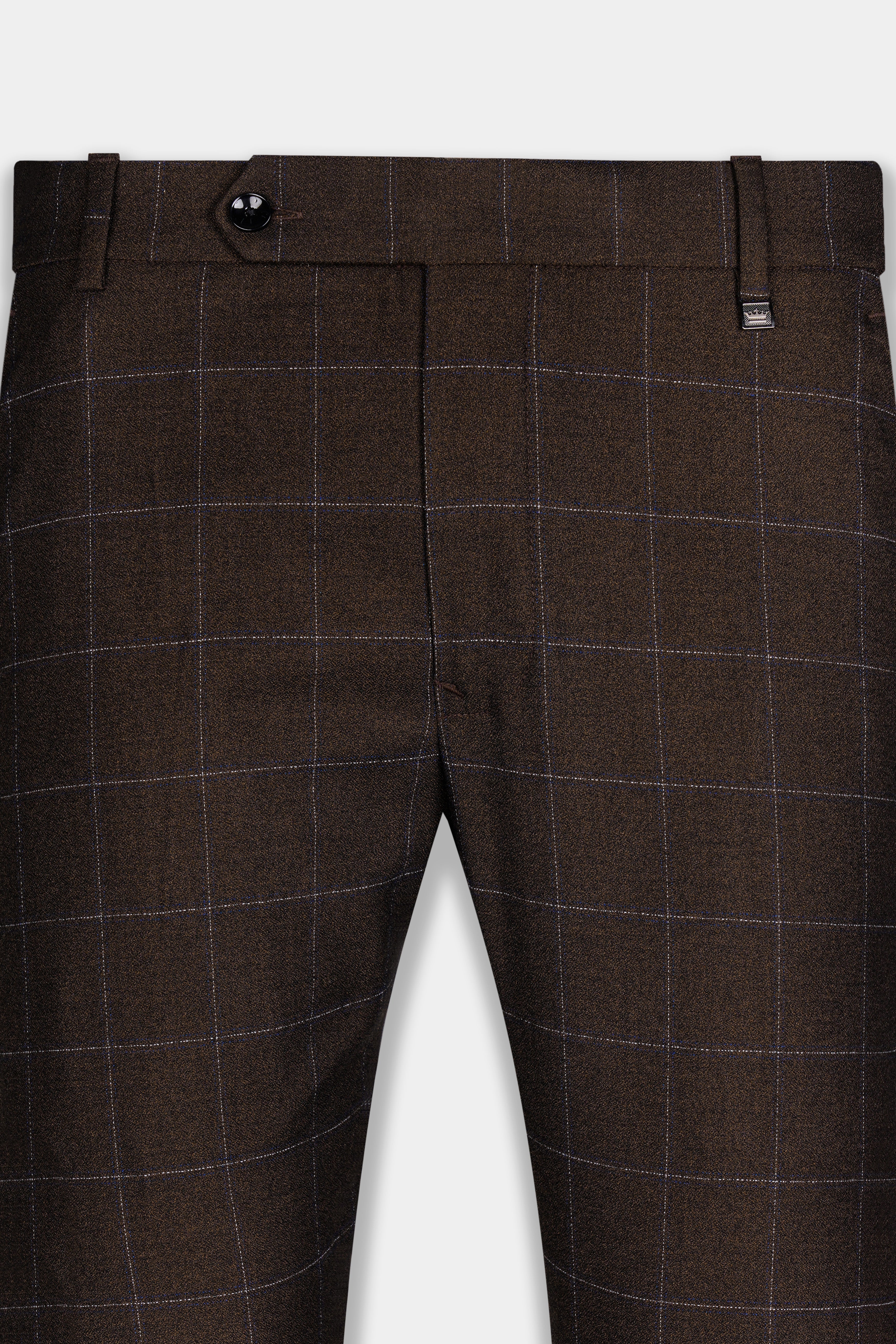 Chicory Brown Windowpane Wool Rich Suit