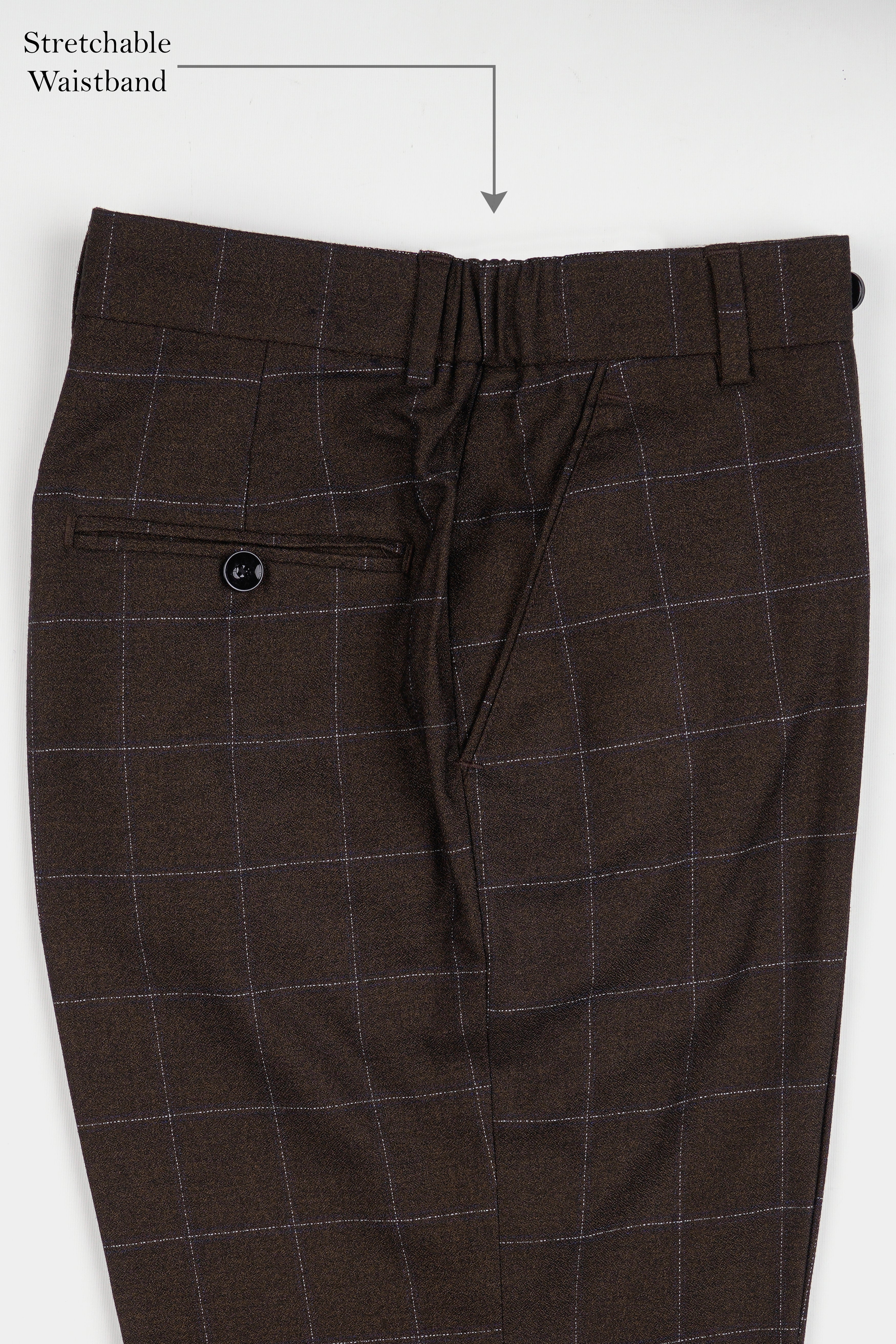 Chicory Brown Windowpane Wool Rich Suit