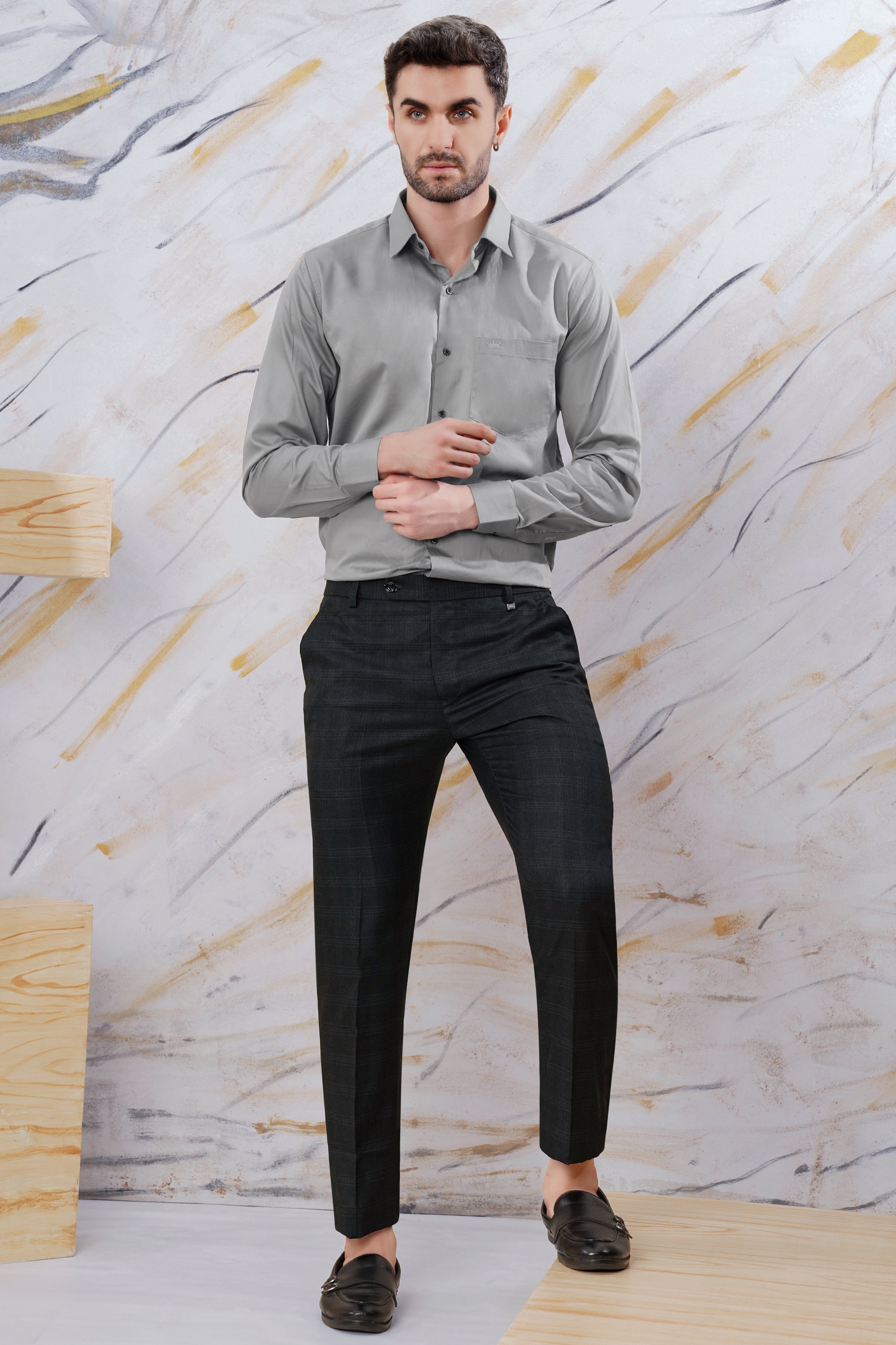 Onyx Black Subtle Checkered Wool Rich Double Breasted Suit ST2999-DB-36, ST2999-DB-38, ST2999-DB-40, ST2999-DB-42, ST2999-DB-44, ST2999-DB-46, ST2999-DB-48, ST2999-DB-50, ST2999-DB-52, ST2999-DB-54, ST2999-DB-56, ST2999-DB-58, ST2999-DB-60