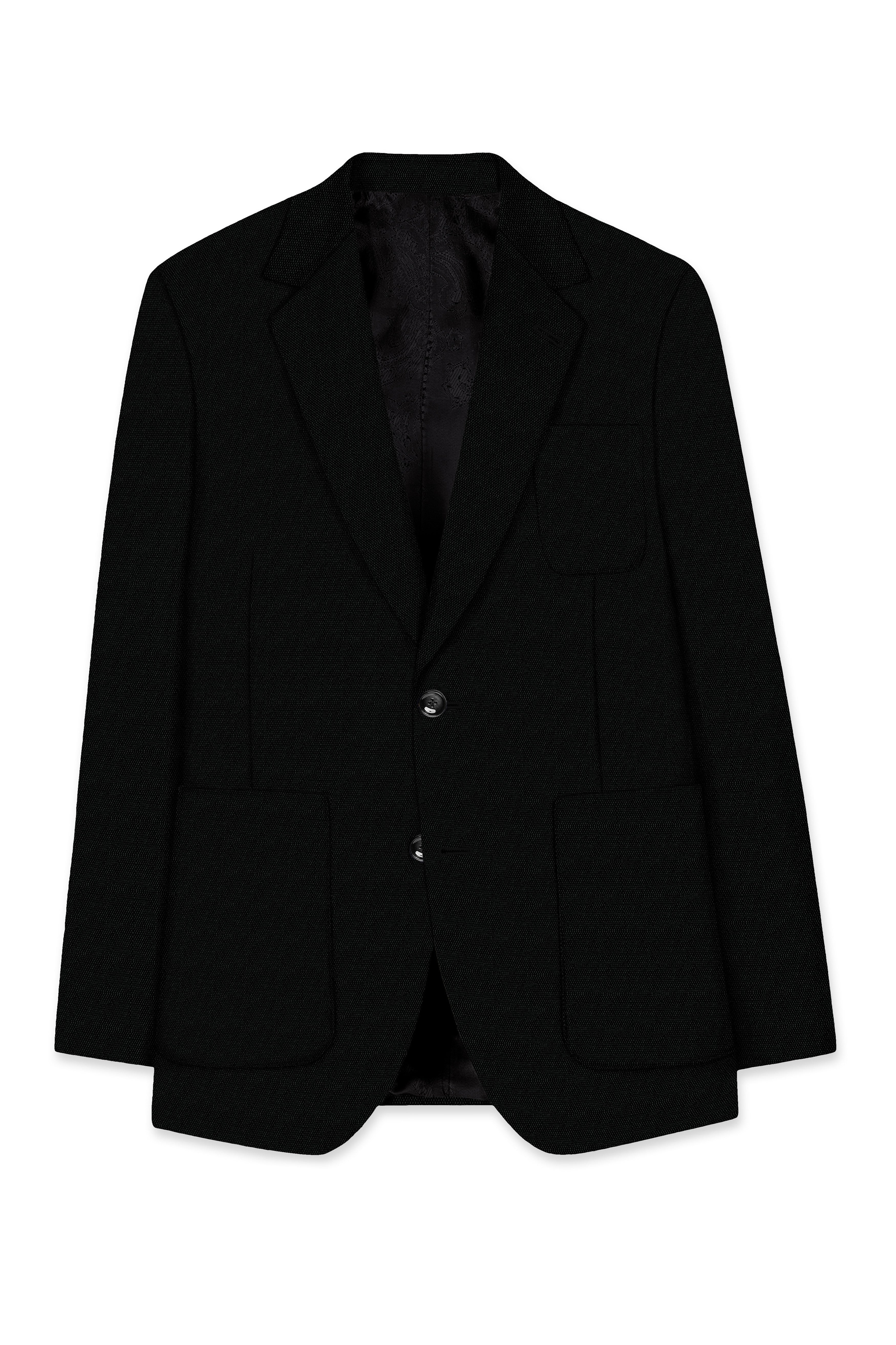 Jade Black Wool Rich Single Breasted Suit