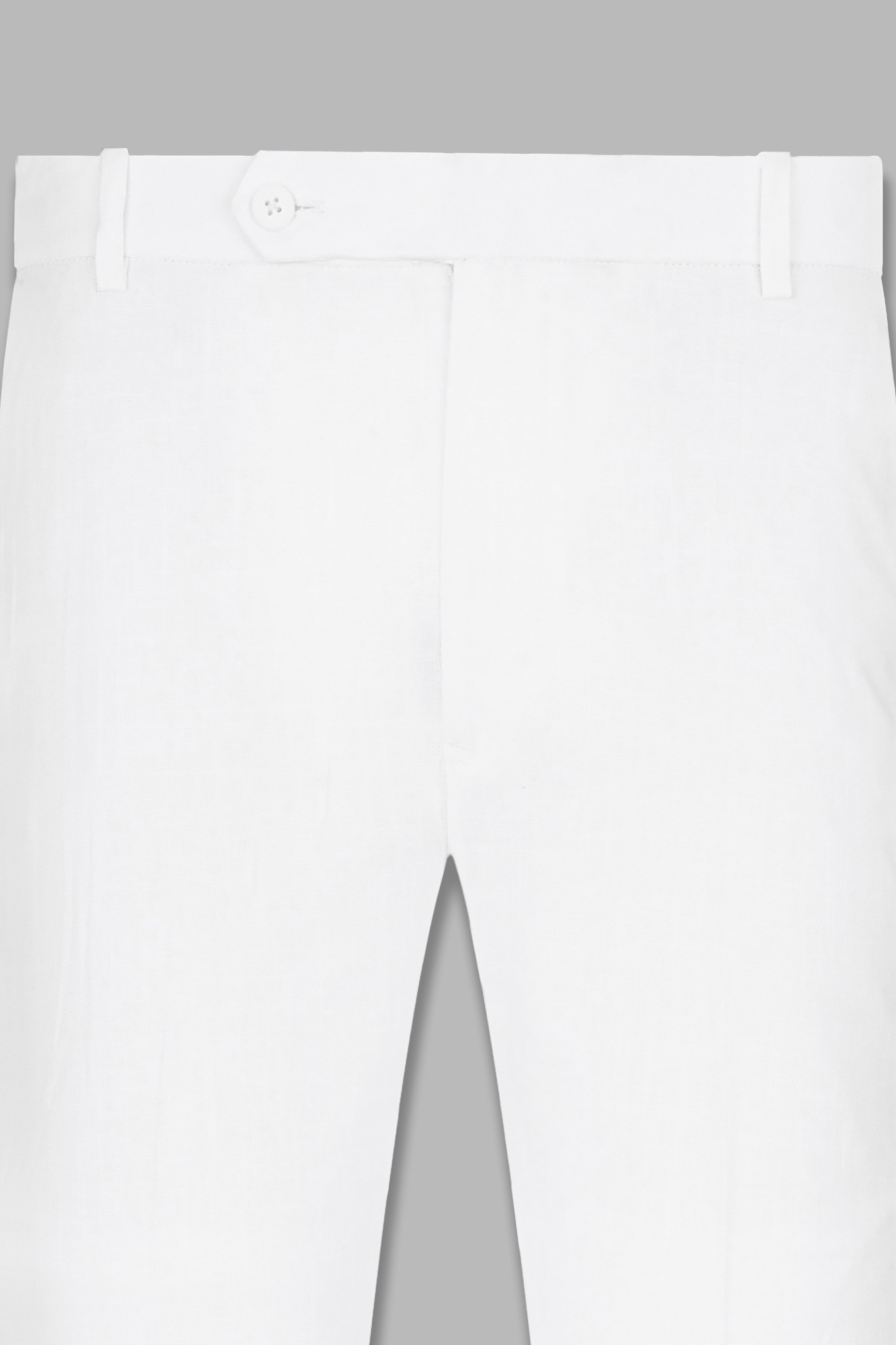 Bright White with Black Stretchable Hand Painted Designer Luxurious Linen Suit