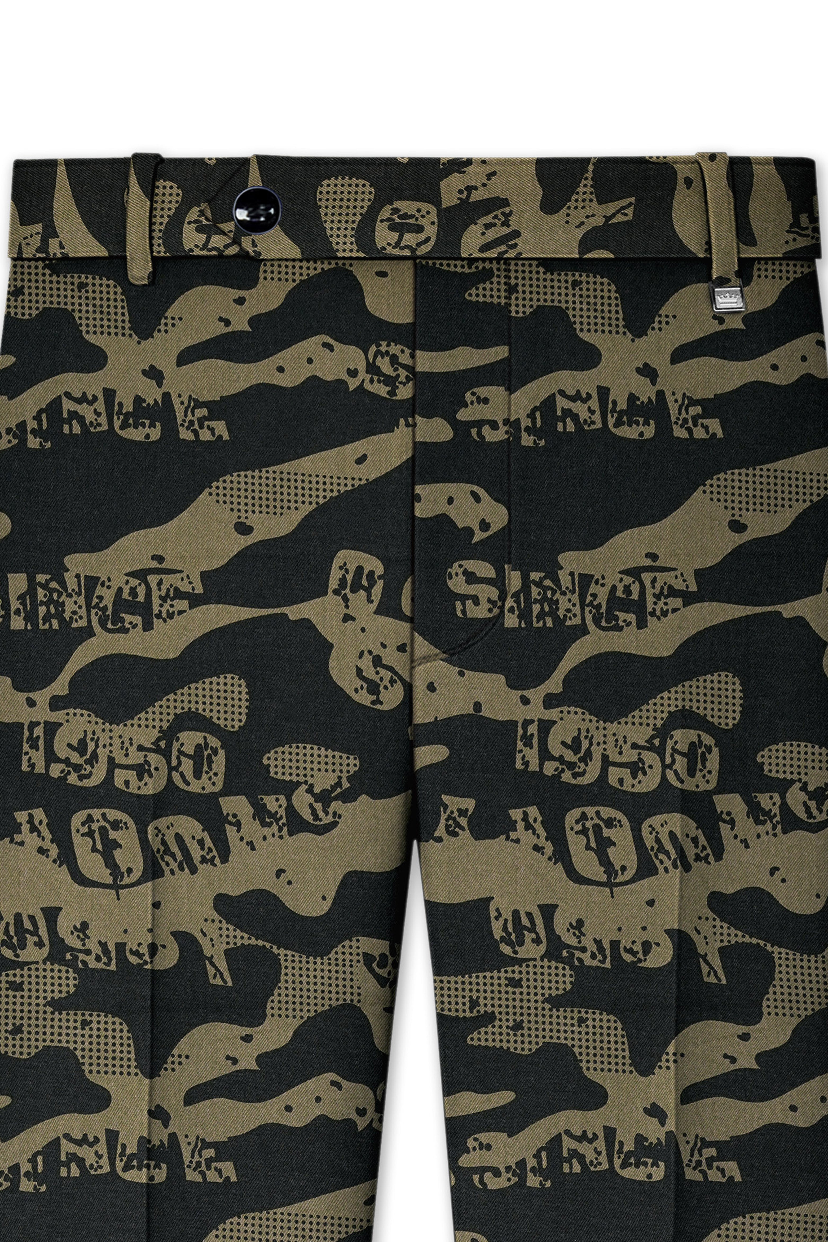 Jade Black and Woodland Green Printed Premium Cotton Single-Breasted Suit