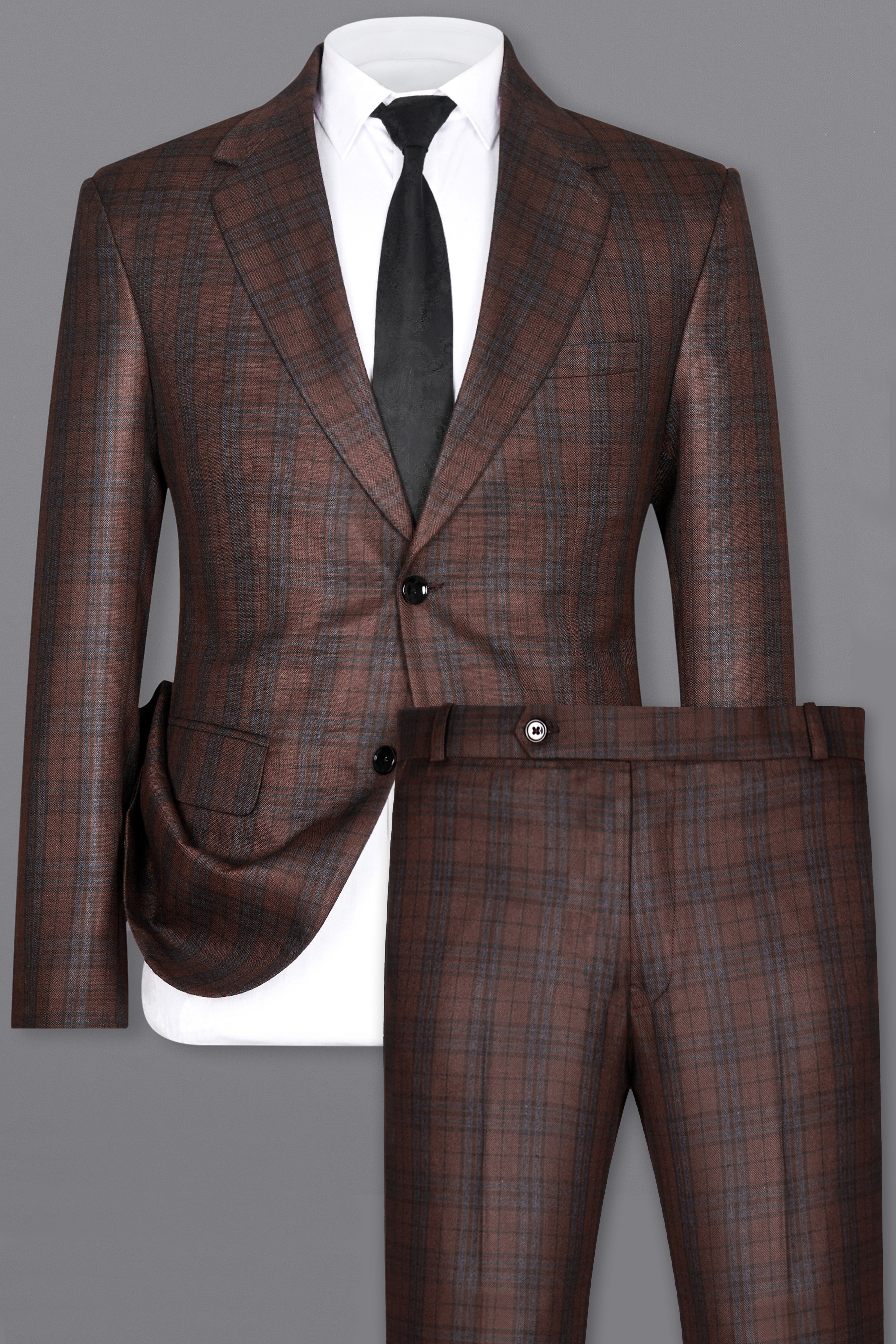 Gingerbread Plaid Wool blend Suit