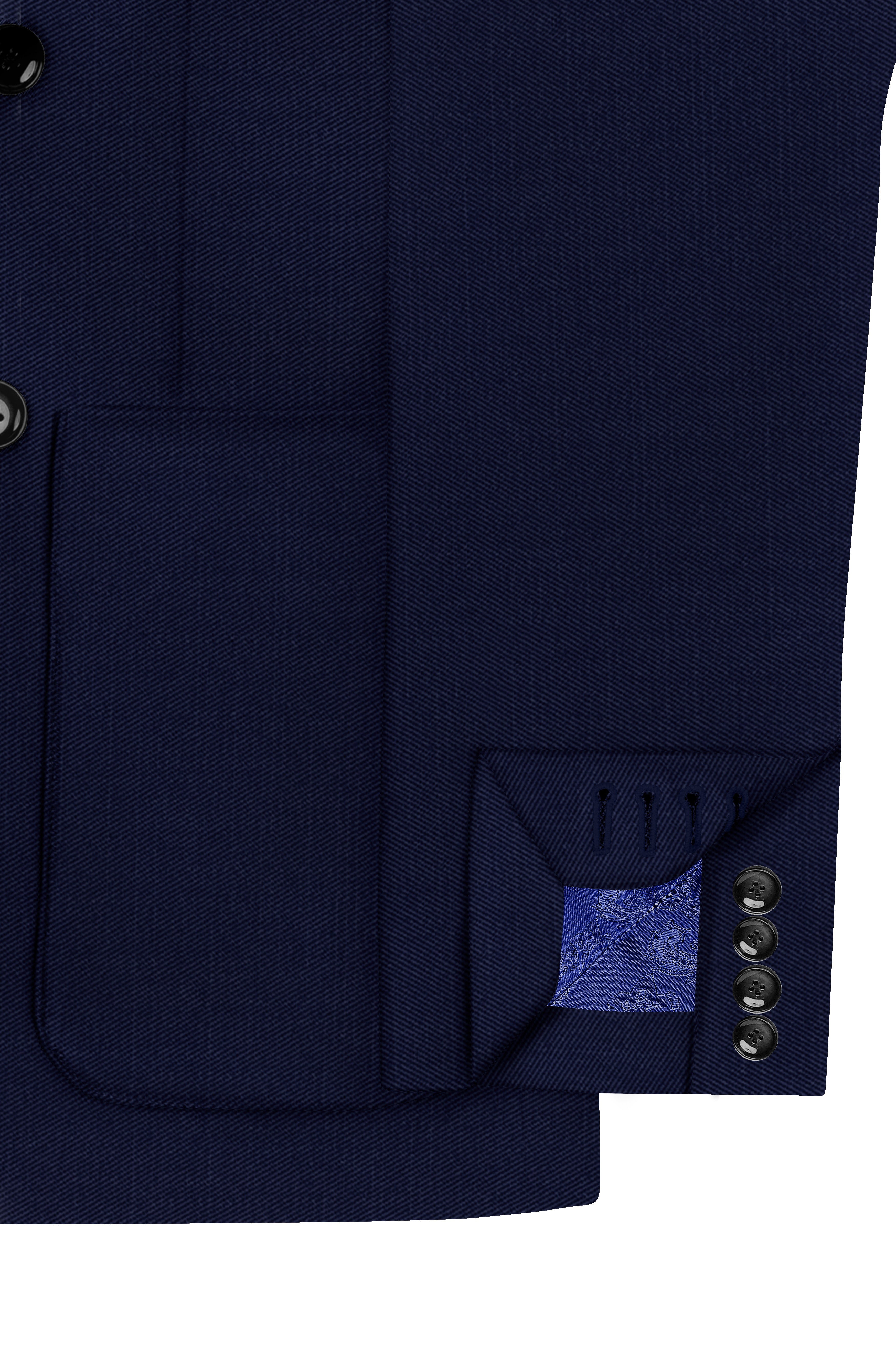 Cloud Burst Blue Wool Rich Double Breasted Sports Suit