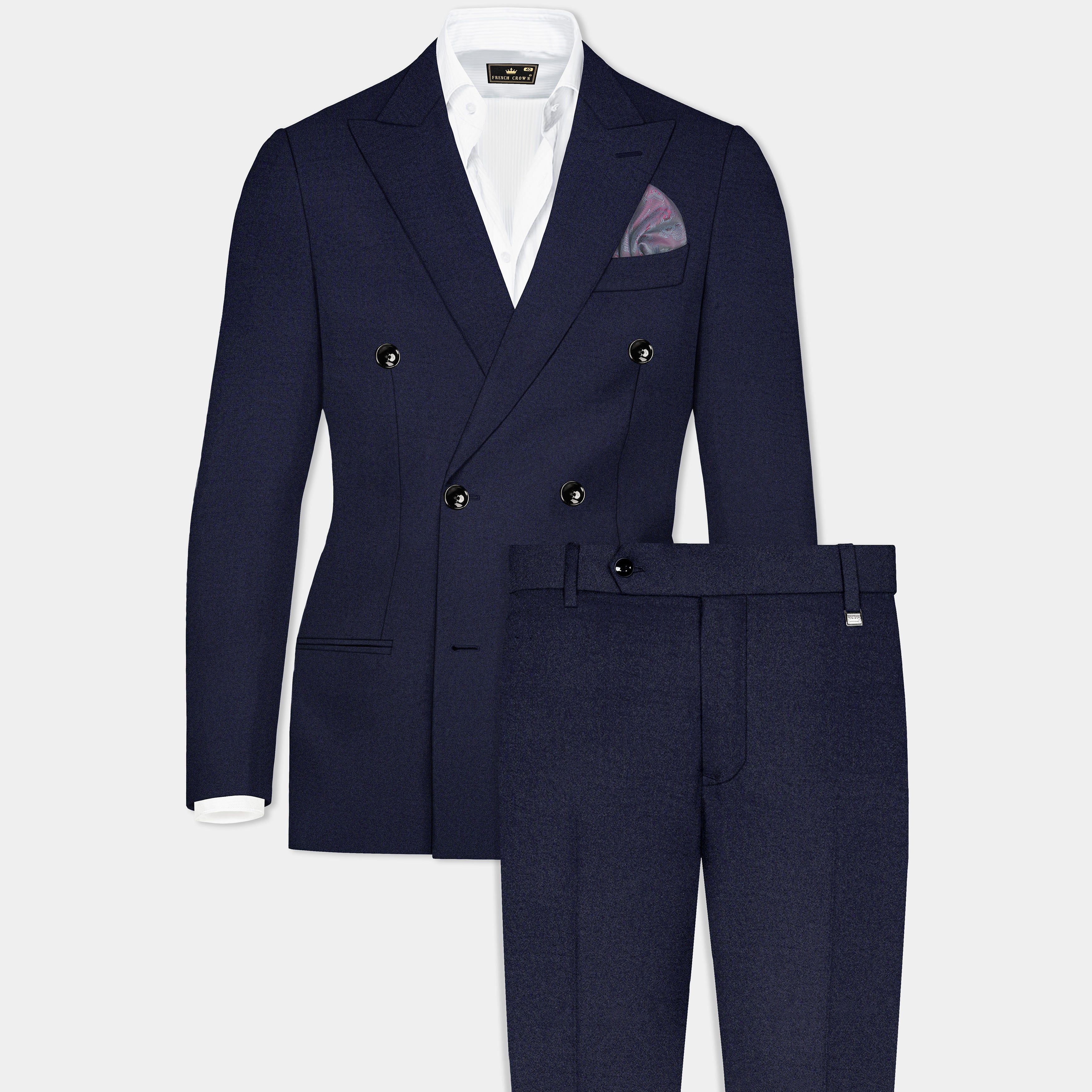 Cloud Burst Blue Wool Rich Double Breasted Stretchable Traveler Suit