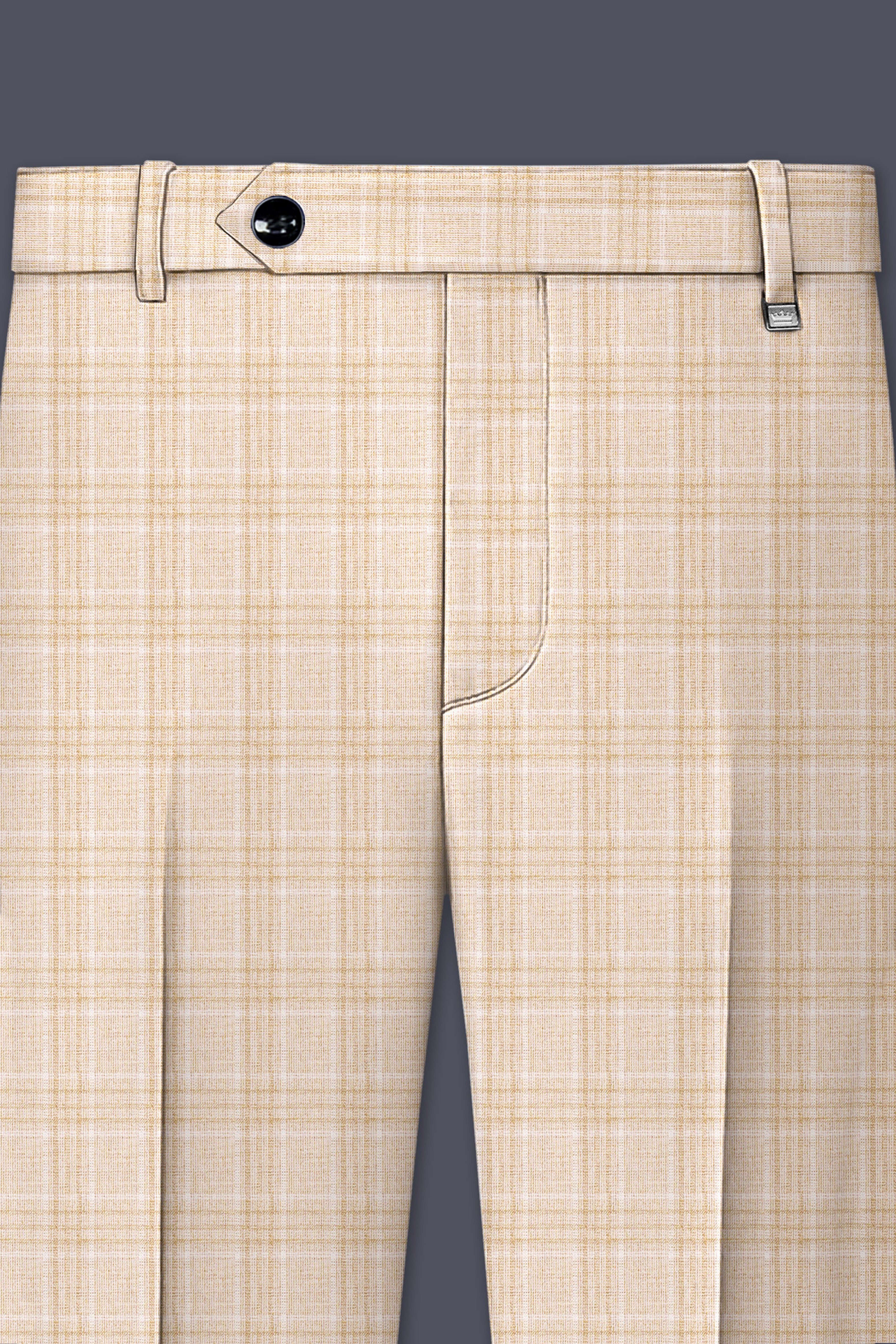 Hampton Beige Wool Rich Plaid Single Breasted Suit