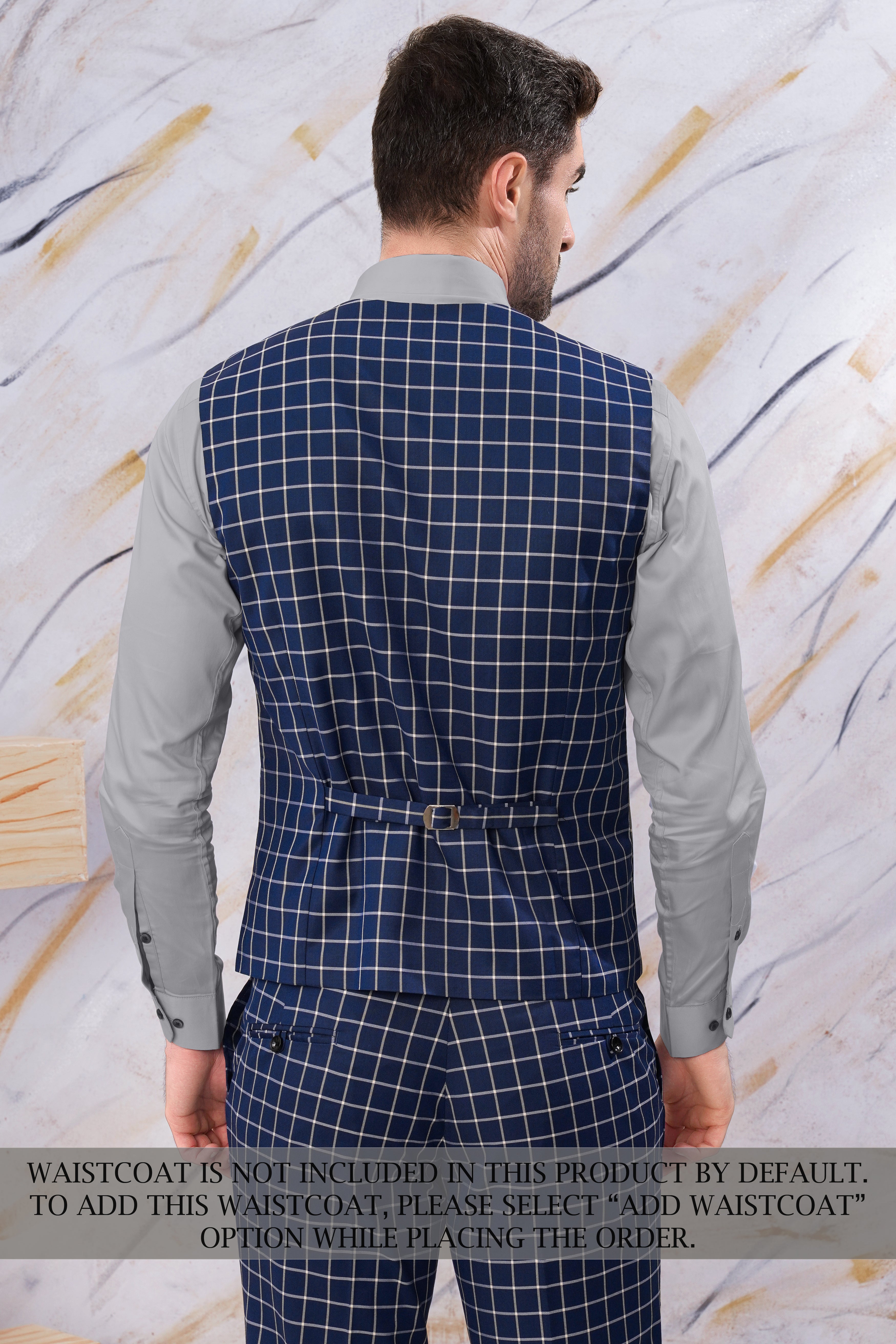 Marine Blue and White Windowpane Wool Rich Double Breasted Suit ST3095-DB-36, ST3095-DB-38, ST3095-DB-40, ST3095-DB-42, ST3095-DB-44, ST3095-DB-46, ST3095-DB-48, ST3095-DB-50, ST3095-DB-52, ST3095-DB-54, ST3095-DB-56, ST3095-DB-58, ST3095-DB-60