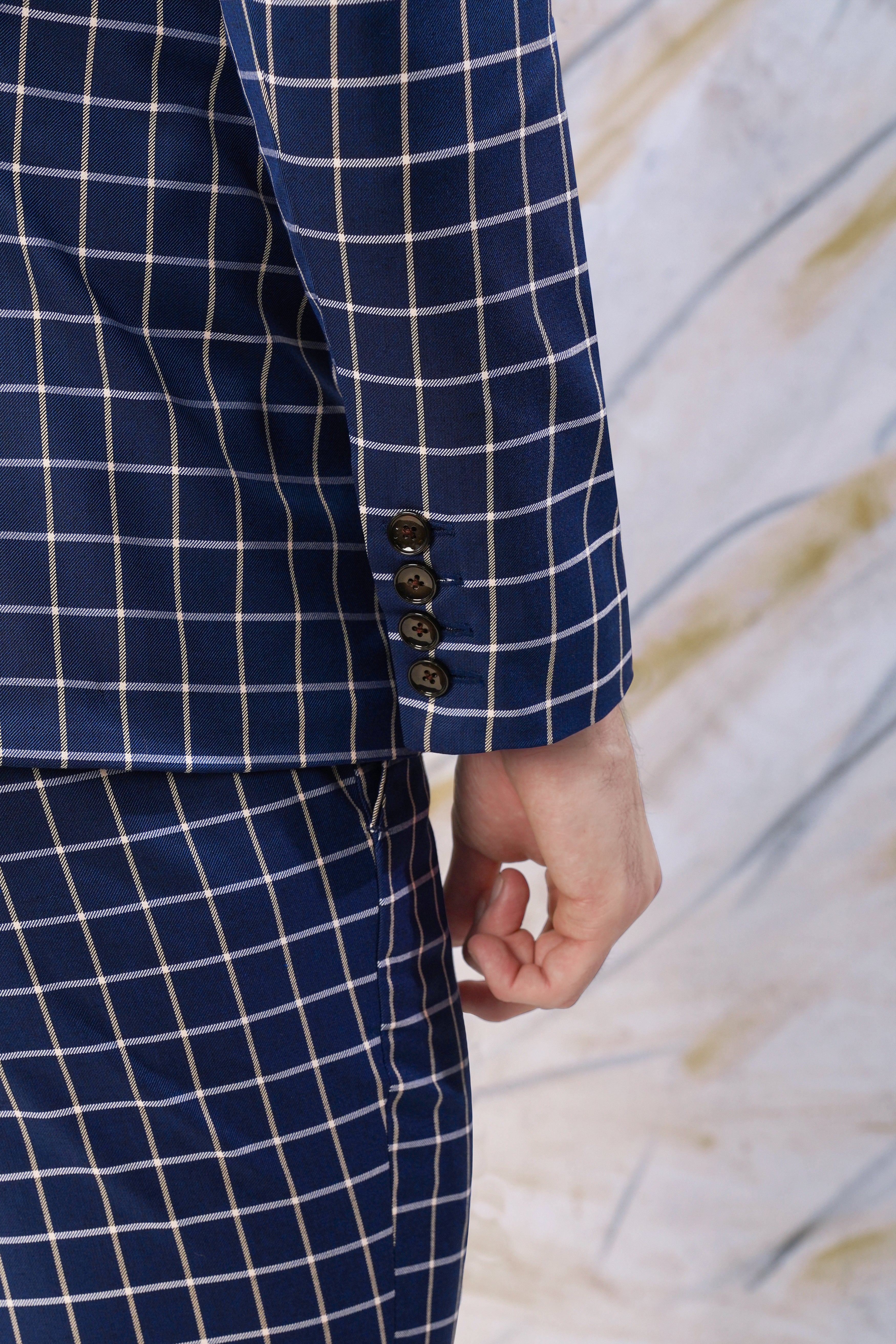 Marine Blue and White Windowpane Wool Rich Double Breasted Suit ST3095-DB-36, ST3095-DB-38, ST3095-DB-40, ST3095-DB-42, ST3095-DB-44, ST3095-DB-46, ST3095-DB-48, ST3095-DB-50, ST3095-DB-52, ST3095-DB-54, ST3095-DB-56, ST3095-DB-58, ST3095-DB-60