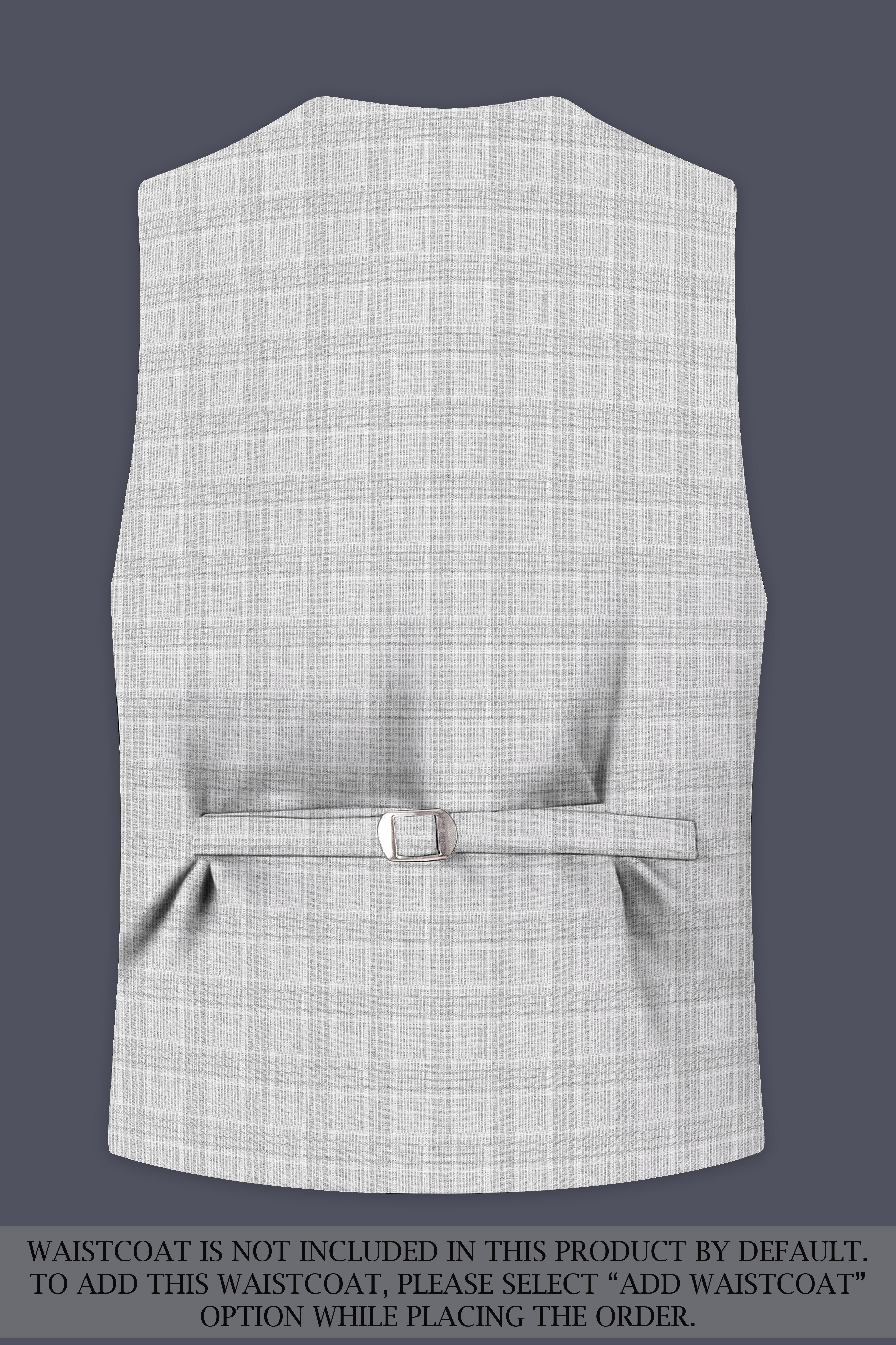 Cloud Gray Plaid Wool Rich Double Breasted Suit