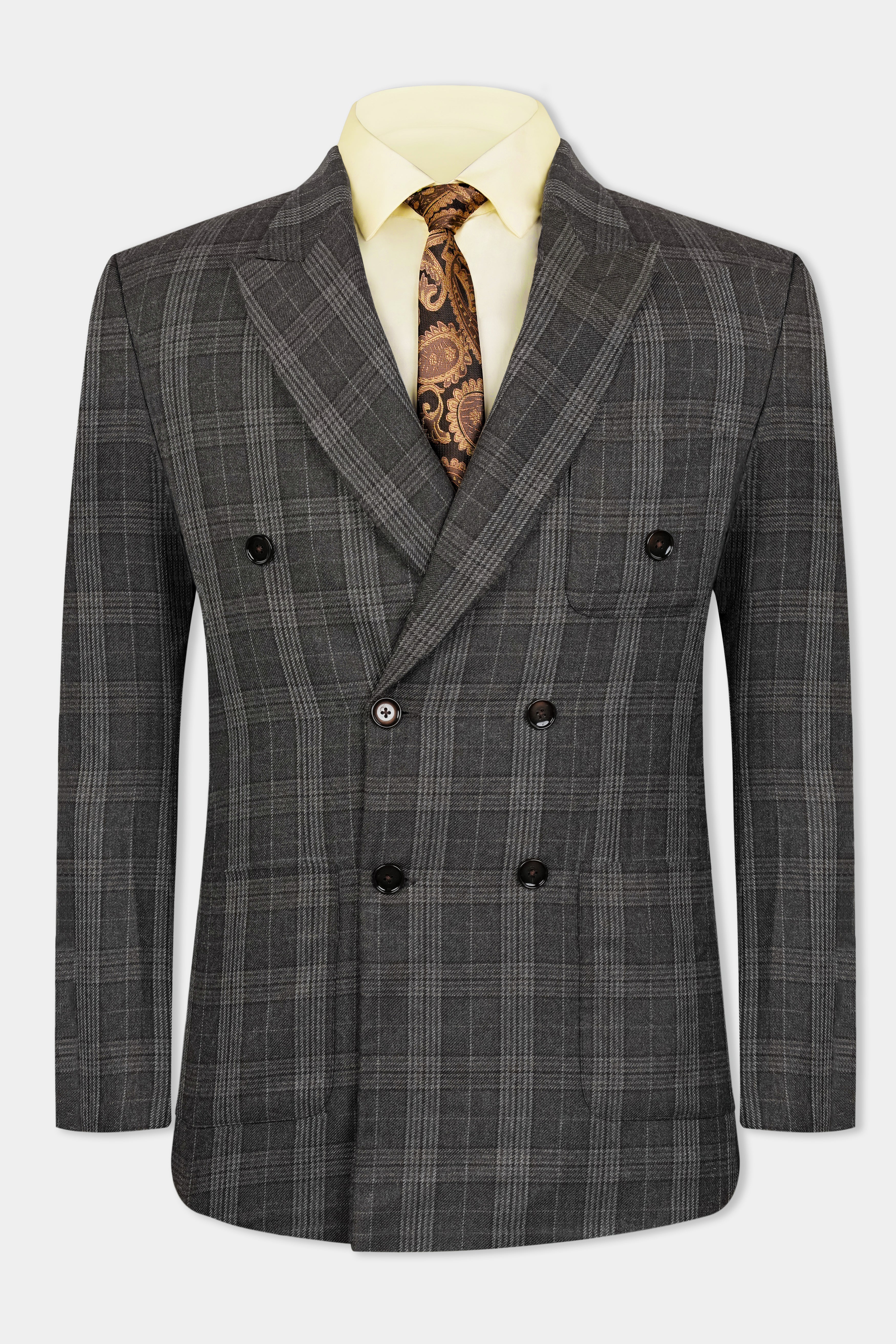 Iridium Gray Plaid Tweed Double Breasted Sports Suit ST3112-DB-PP-36, ST3112-DB-PP-38, ST3112-DB-PP-40, ST3112-DB-PP-42, ST3112-DB-PP-44, ST3112-DB-PP-46, ST3112-DB-PP-48, ST3112-DB-PP-50, ST3112-DB-PP-52, ST3112-DB-PP-54, ST3112-DB-PP-56, ST3112-DB-PP-58, ST3112-DB-PP-60