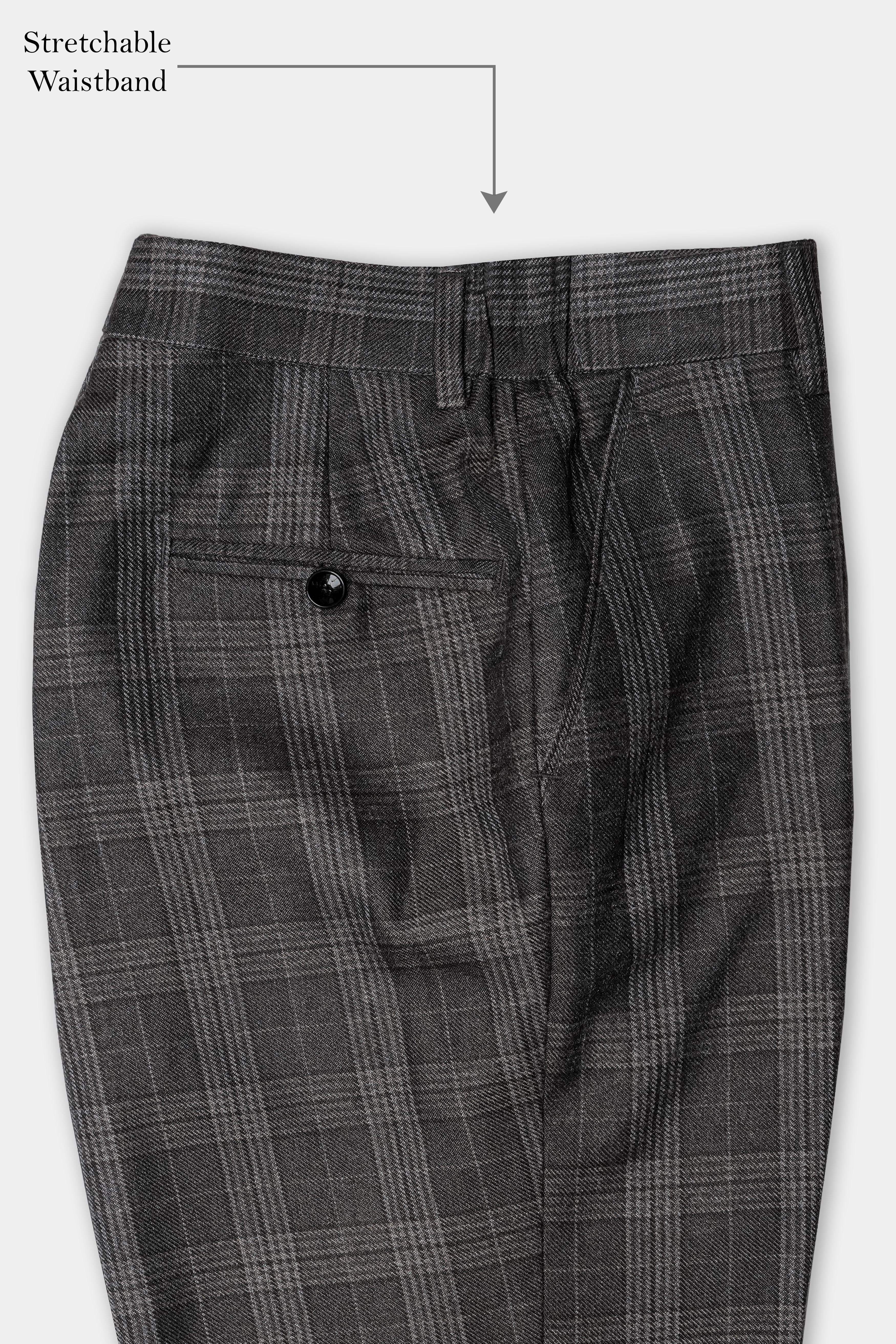 Iridium Gray Plaid Tweed Double Breasted Sports Suit