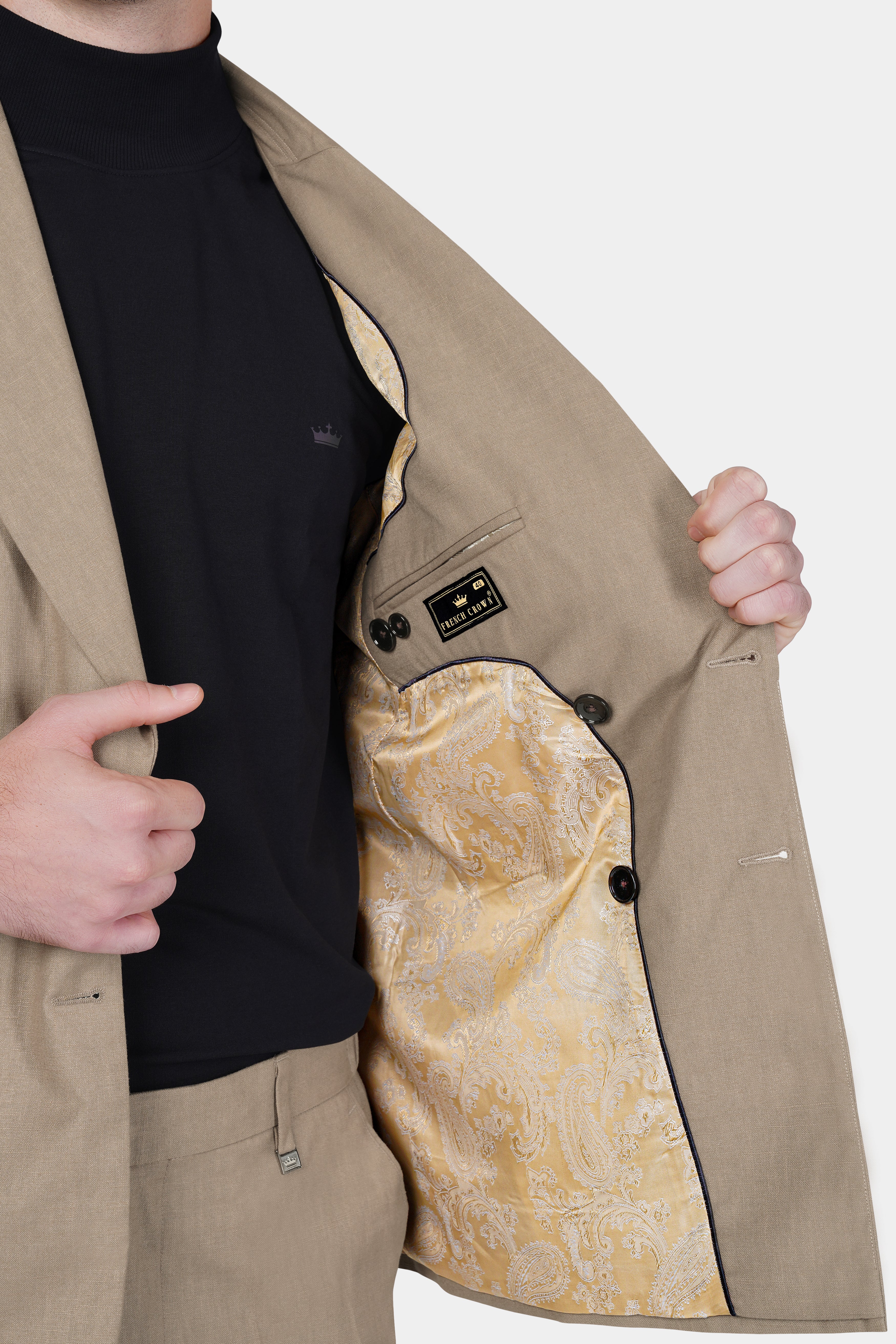 Oyster Brown Luxurious Linen Double Breasted Sports SuitST3118-DB-PP-36, ST3118-DB-PP-38, ST3118-DB-PP-40, ST3118-DB-PP-42, ST3118-DB-PP-44, ST3118-DB-PP-46, ST3118-DB-PP-48, ST3118-DB-PP-50, ST3118-DB-PP-52, ST3118-DB-PP-54, ST3118-DB-PP-56, ST3118-DB-PP-58, ST3118-DB-PP-60