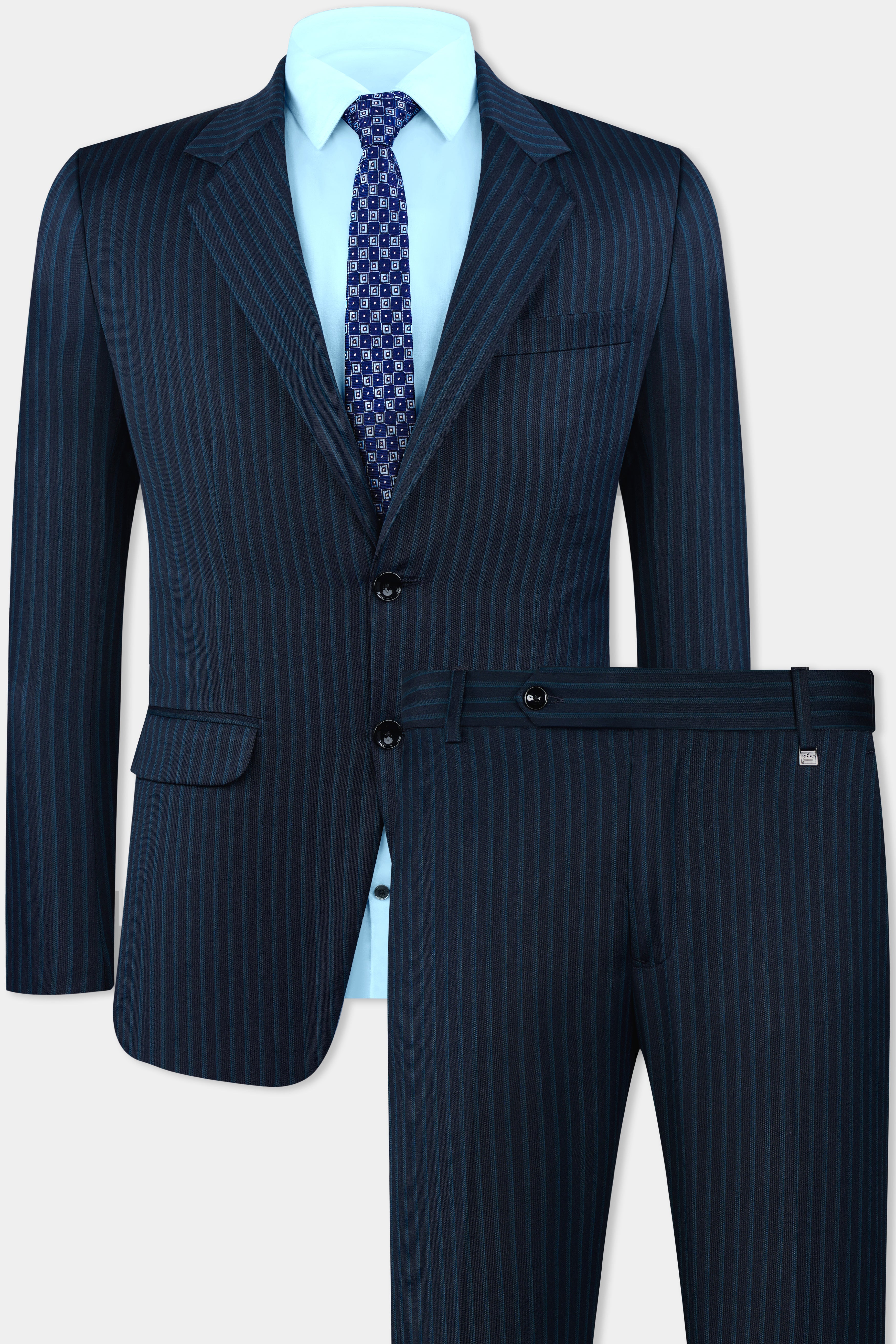 Ebony Blue and Marine Blue Pin Striped Wool Rich Suit ST3127-SB-36, ST3127-SB-38, ST3127-SB-40, ST3127-SB-42, ST3127-SB-44, ST3127-SB-46, ST3127-SB-48, ST3127-SB-50, ST3127-SB-52, ST3127-SB-54, ST3127-SB-56, ST3127-SB-58, ST3127-SB-60