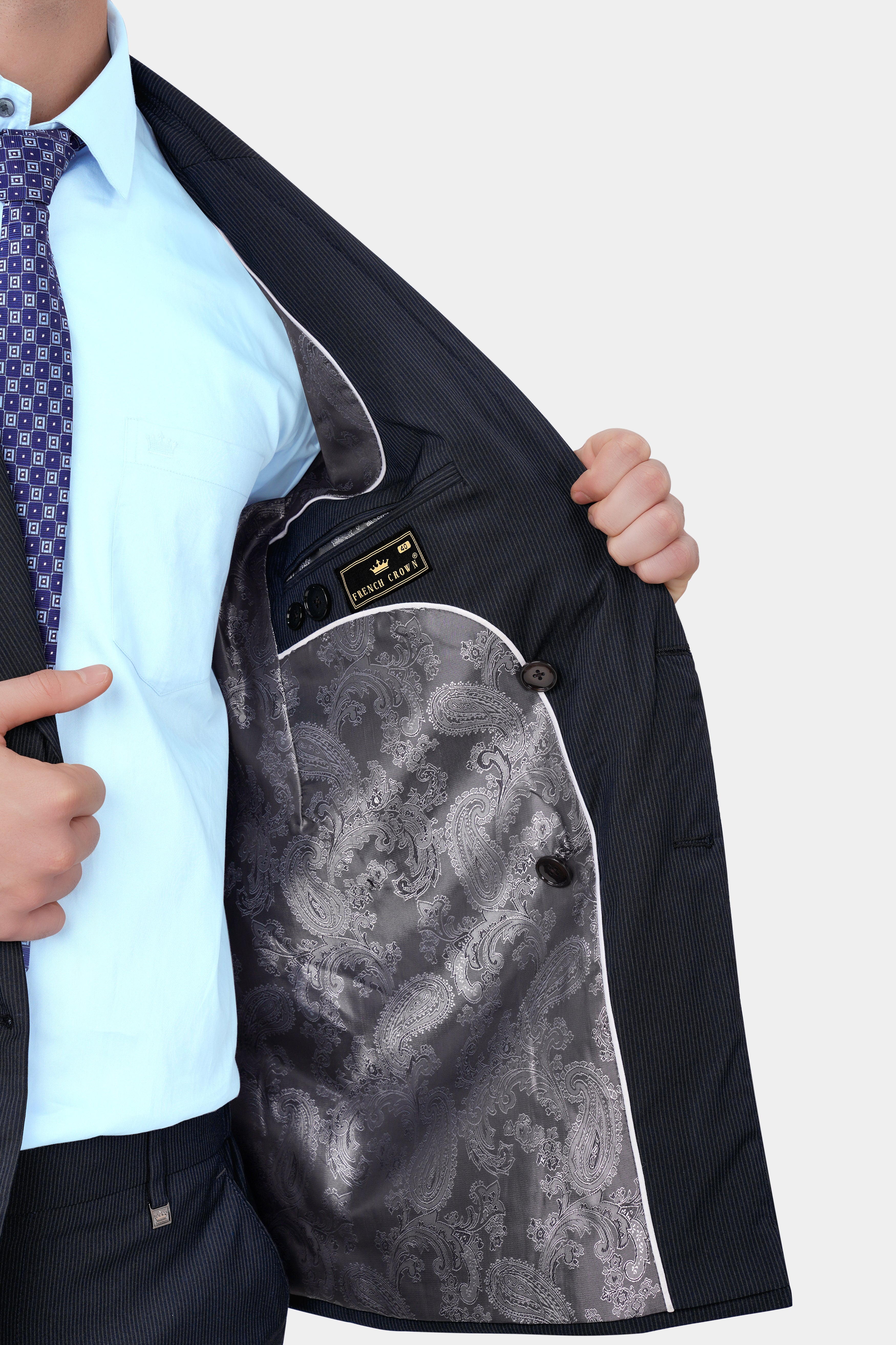 Charade Gray Wool Rich Double Breasted Suit ST3128-DB-36, ST3128-DB-38, ST3128-DB-40, ST3128-DB-42, ST3128-DB-44, ST3128-DB-46, ST3128-DB-48, ST3128-DB-50, ST3128-DB-52, ST3128-DB-54, ST3128-DB-56, ST3128-DB-58, ST3128-DB-60