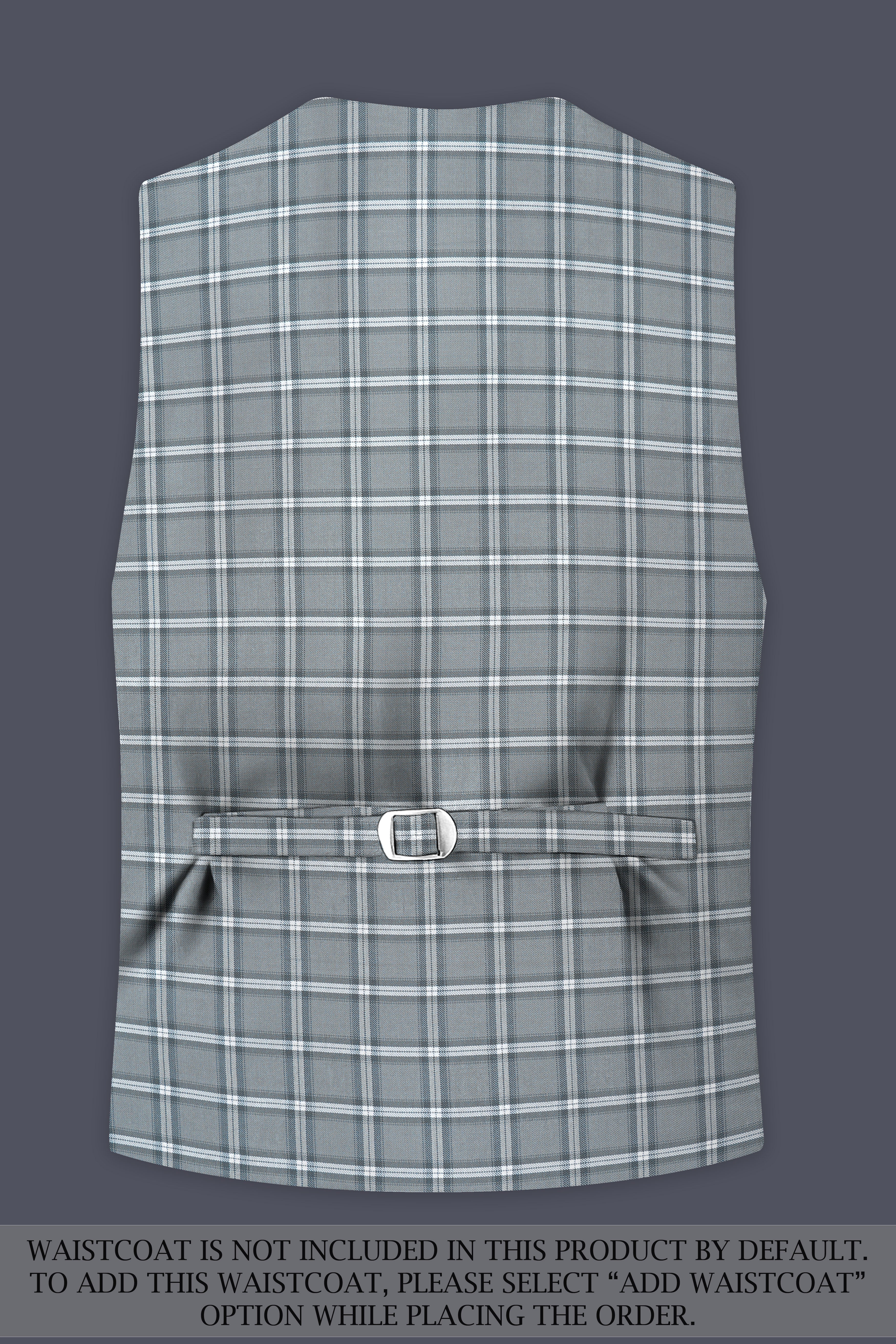 Pewter Gray and White Windowpane Wool Rich Suit