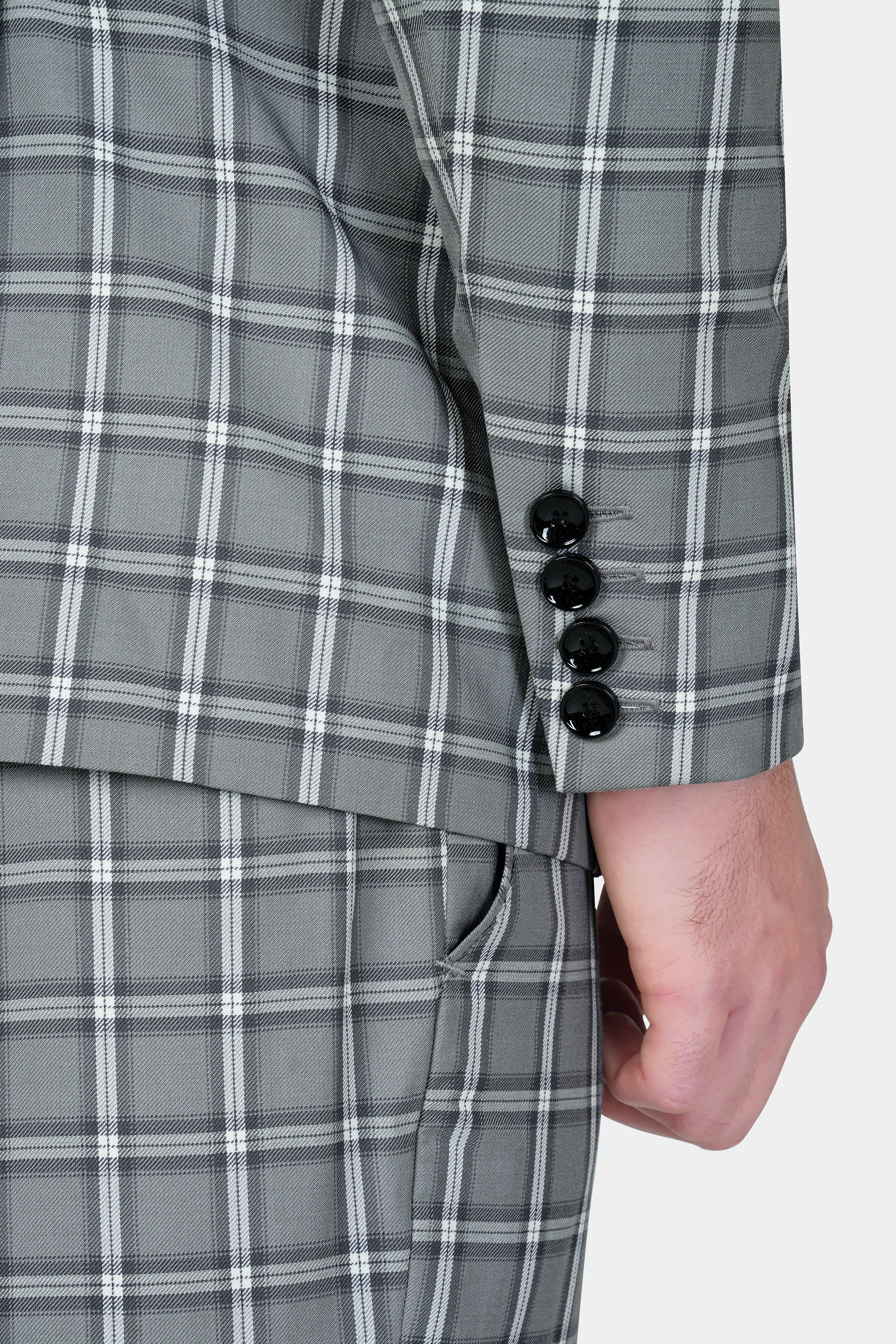 Pewter Gray and White Windowpane Wool Rich Suit ST3134-SB-36, ST3134-SB-38, ST3134-SB-40, ST3134-SB-42, ST3134-SB-44, ST3134-SB-46, ST3134-SB-48, ST3134-SB-50, ST3134-SB-52, ST3134-SB-54, ST3134-SB-56, ST3134-SB-58, ST3134-SB-60
