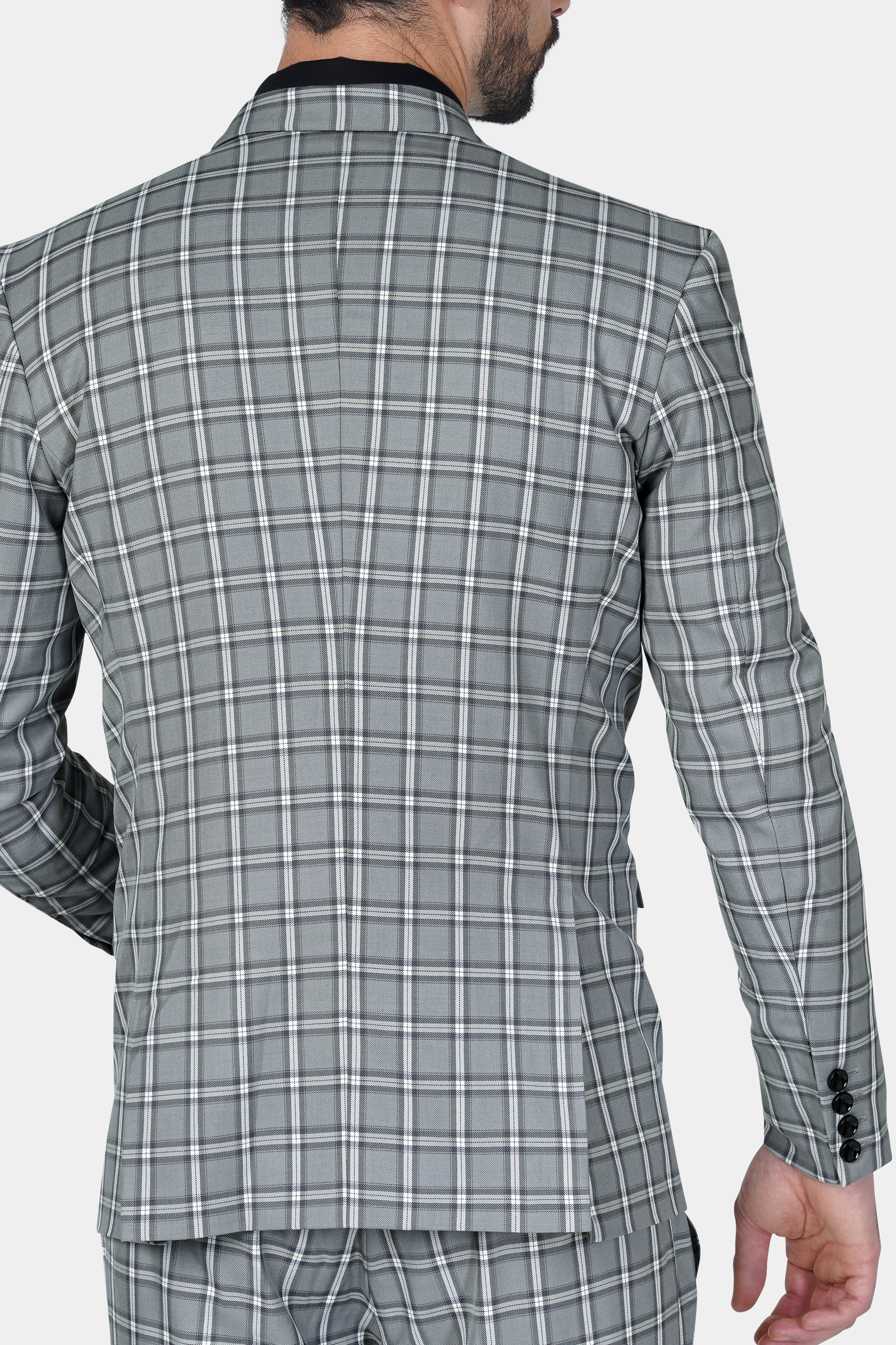 Pewter Gray and White Windowpane Wool Rich Suit ST3134-SB-36, ST3134-SB-38, ST3134-SB-40, ST3134-SB-42, ST3134-SB-44, ST3134-SB-46, ST3134-SB-48, ST3134-SB-50, ST3134-SB-52, ST3134-SB-54, ST3134-SB-56, ST3134-SB-58, ST3134-SB-60