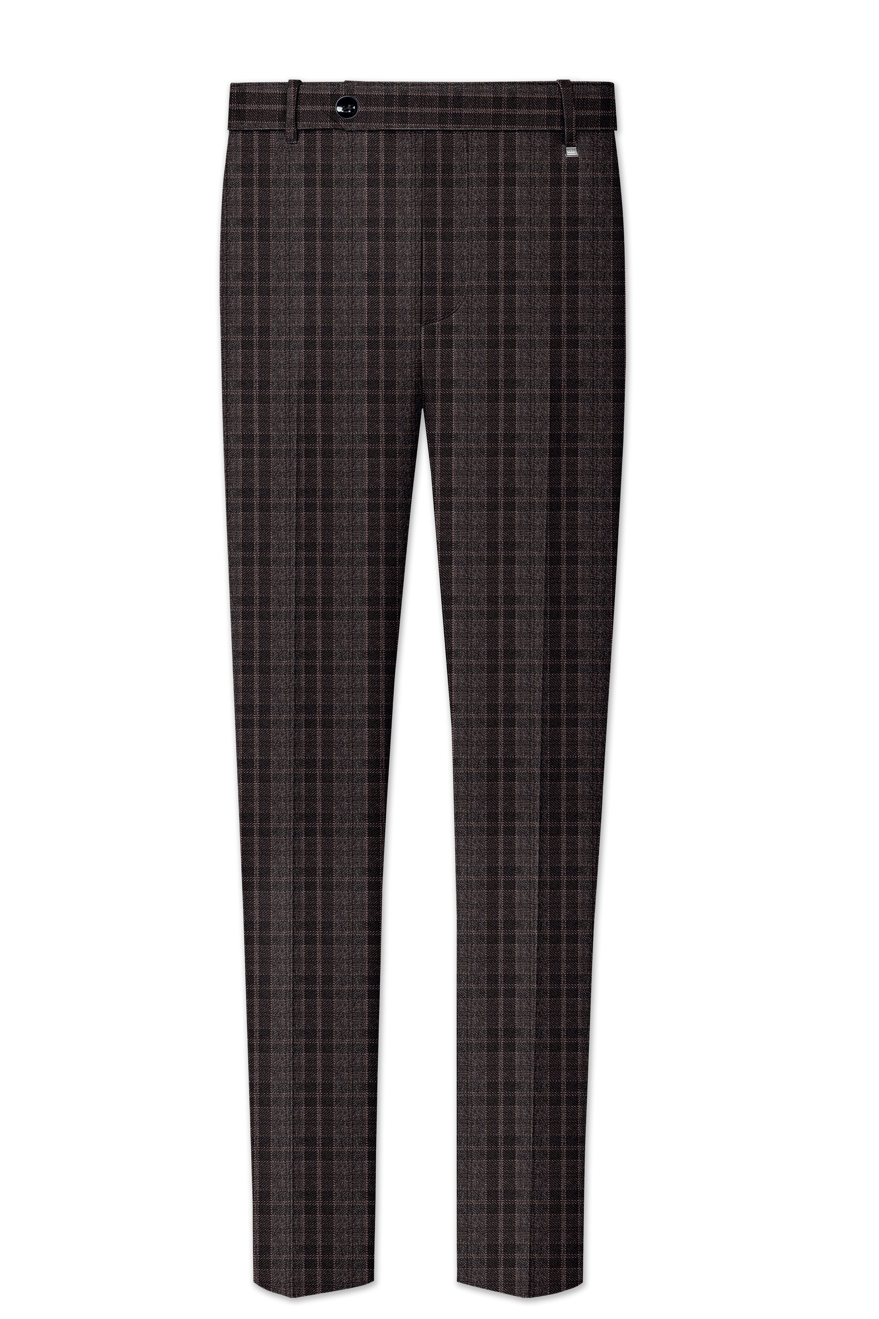 Thunder Brown Plaid Tweed Double Breasted Suit