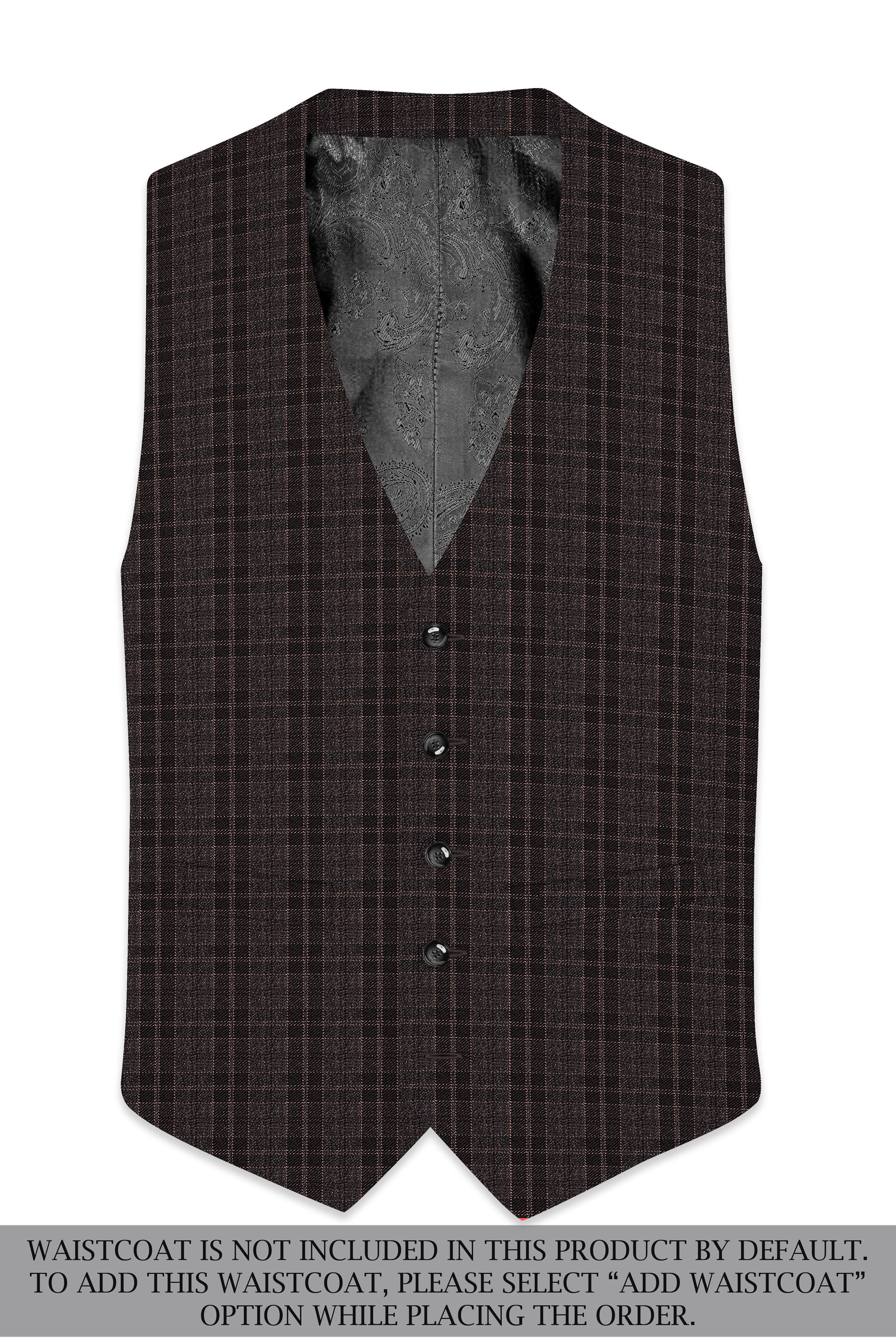 Thunder Brown Plaid Tweed Double Breasted Suit