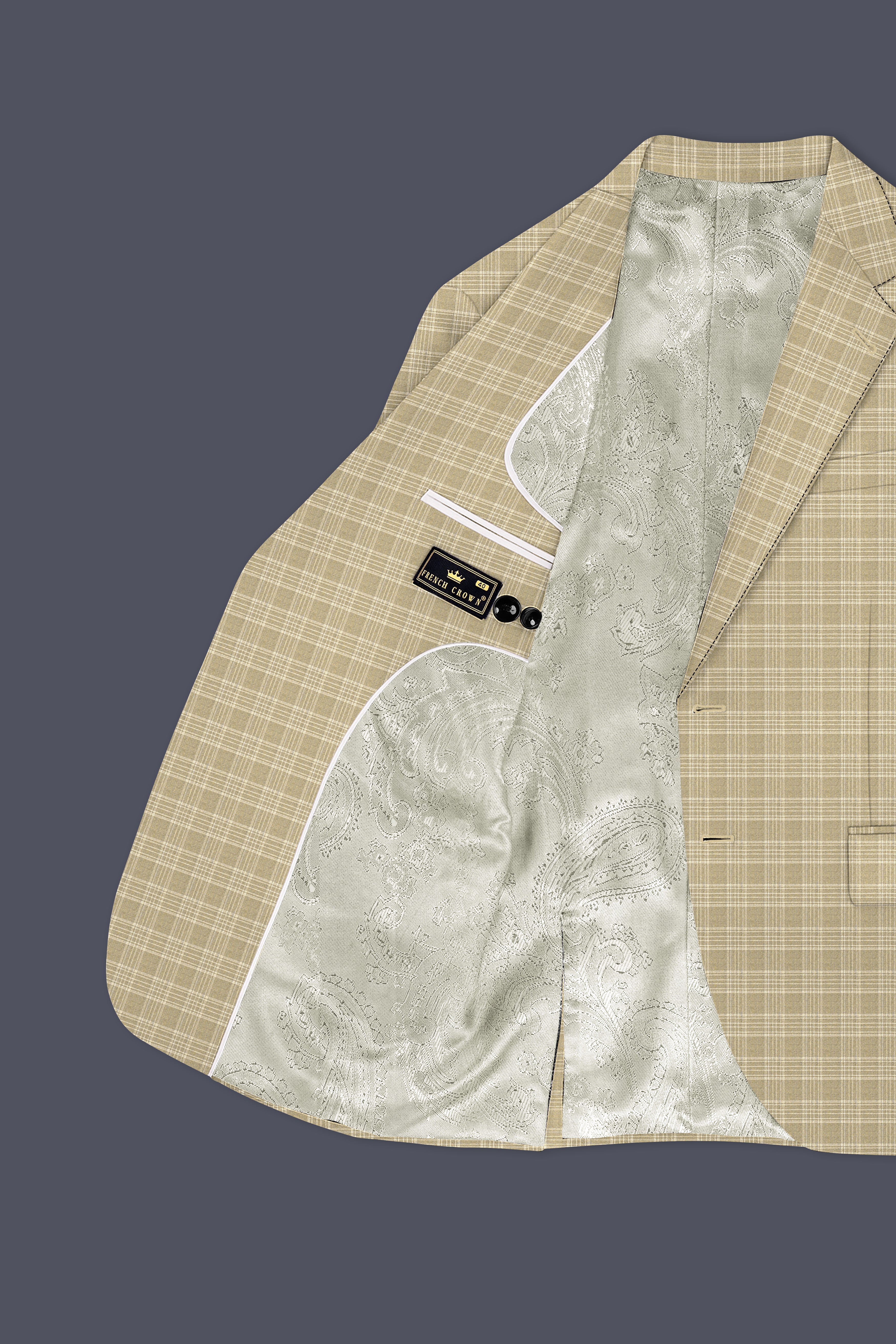 Oyster Brown Plaid Wool Rich Suit