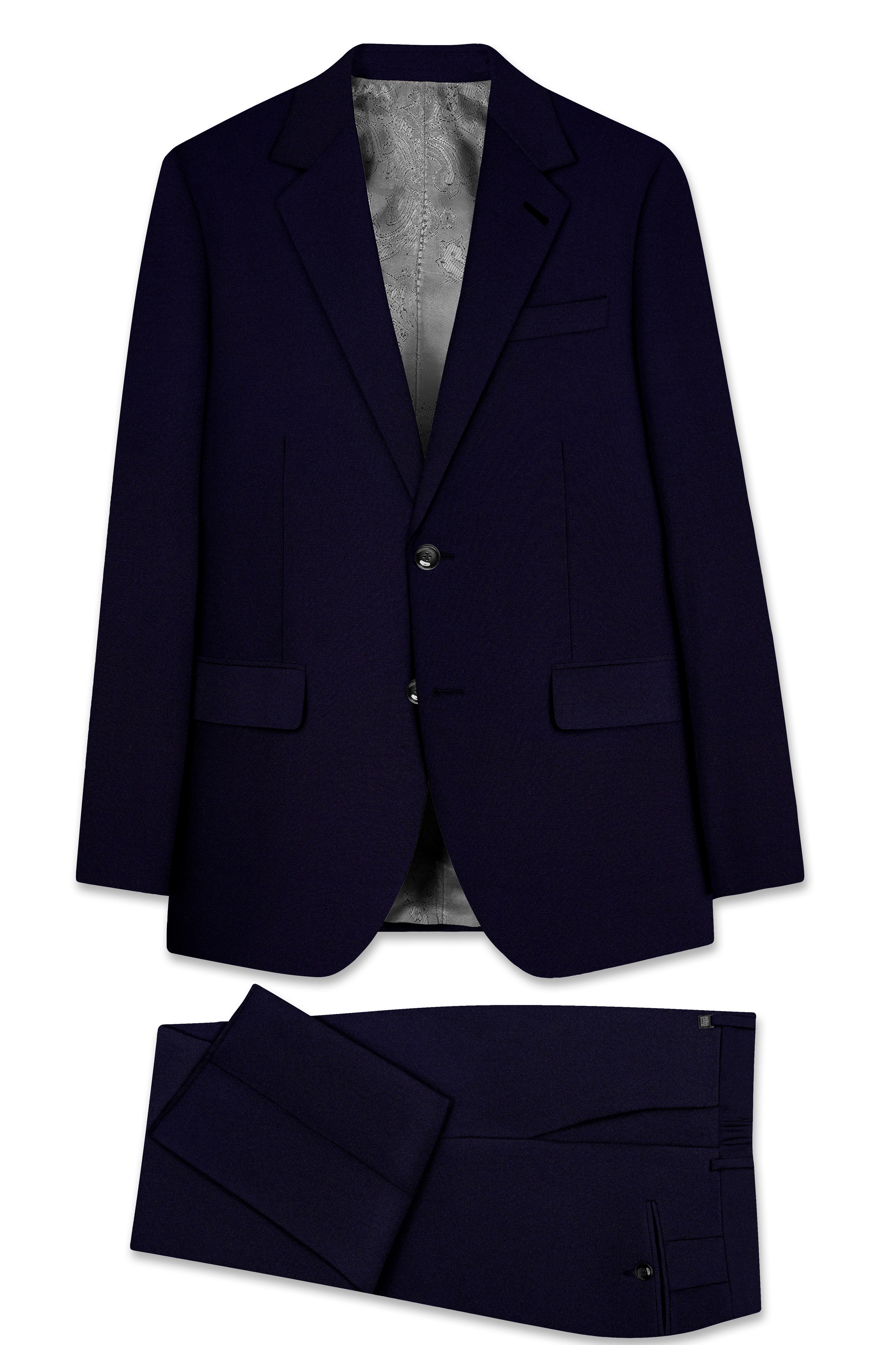 Vistaro-Korean Blue (The Best Blue We Have) 4-Way Stretch Wool Rich Slight Stretch Suit