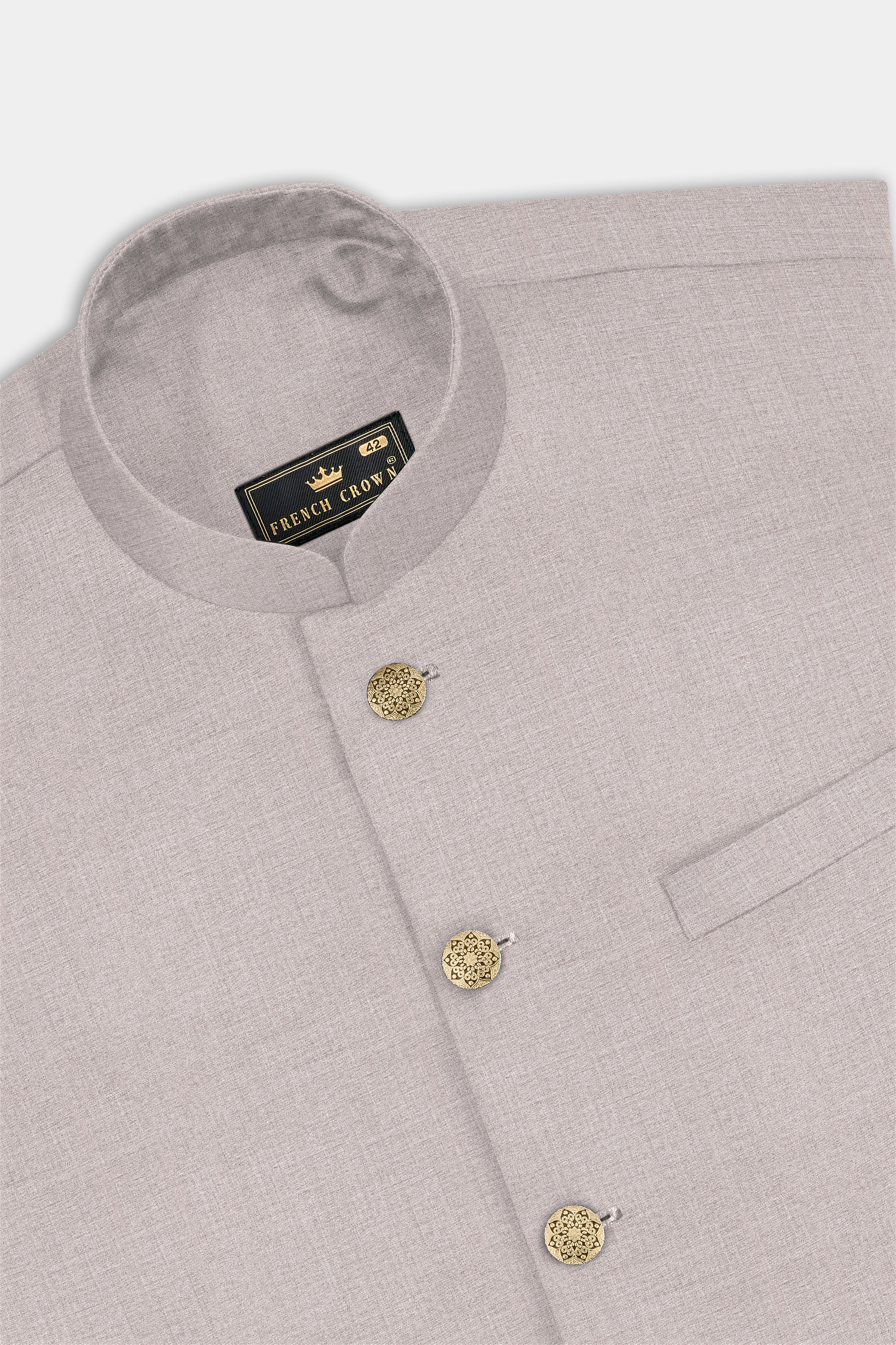 Clamshell Cream Wool Rich Bandhgala Suit