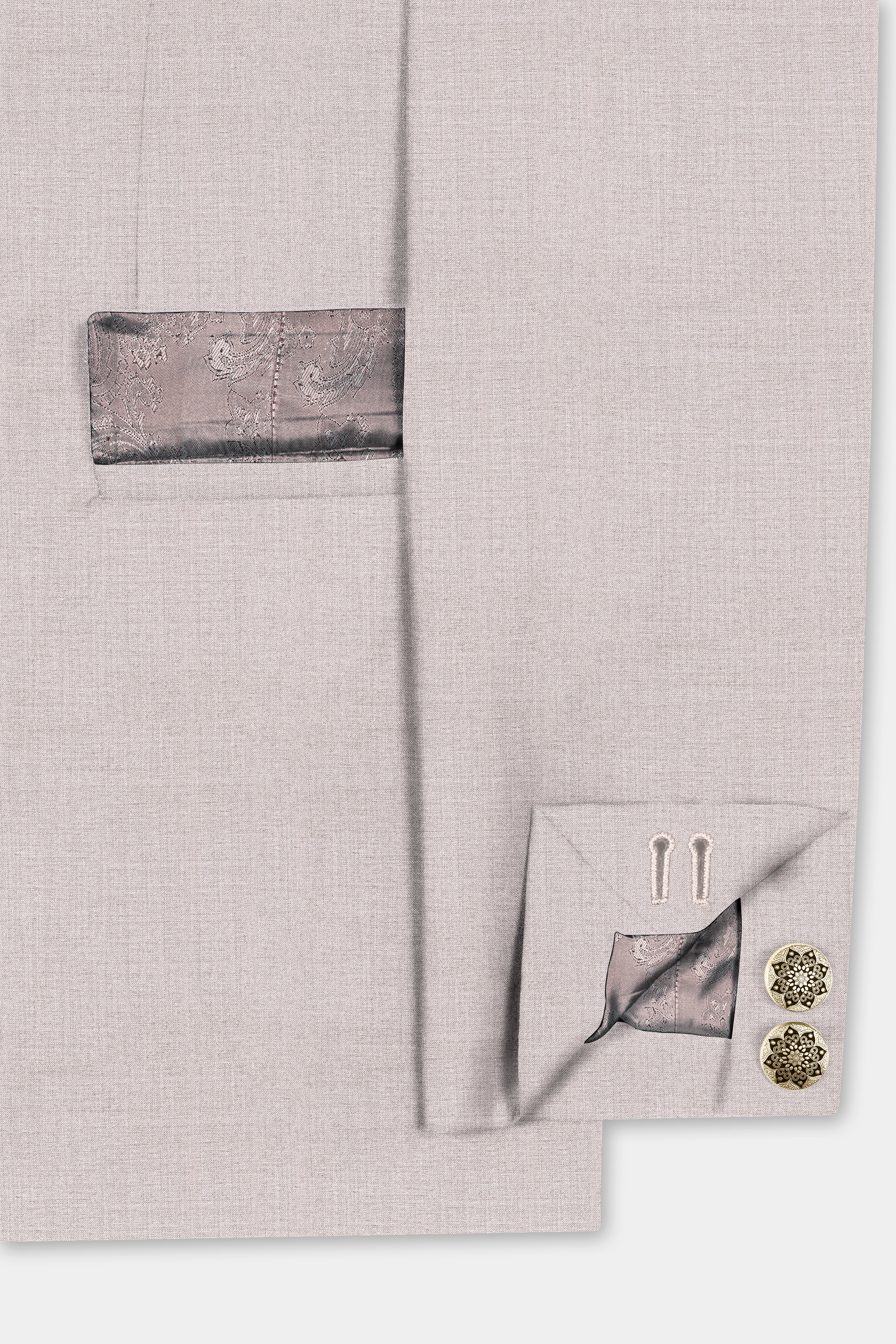 Clamshell Cream Wool Rich Bandhgala Suit