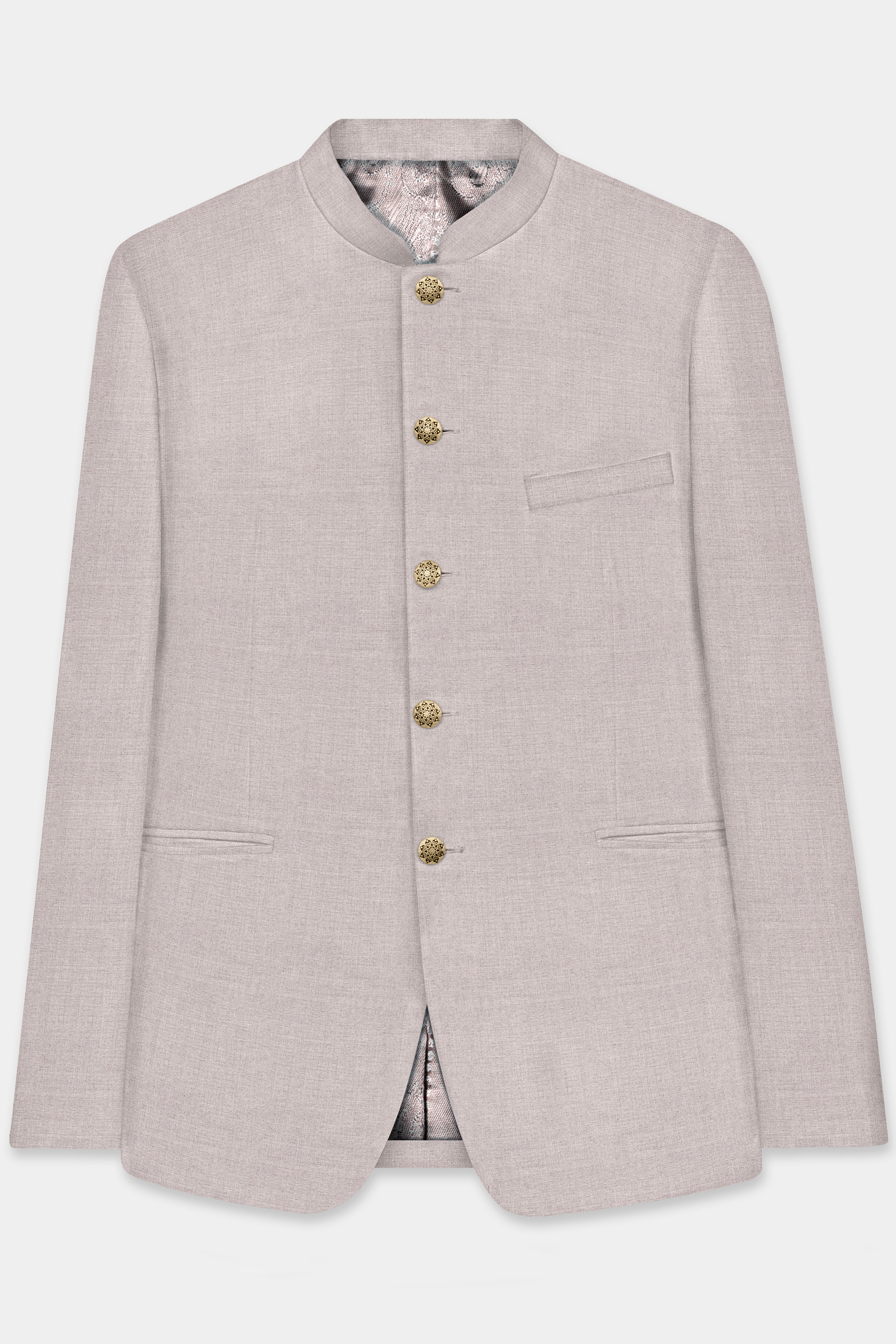 Clamshell Cream Wool Rich Bandhgala Suit