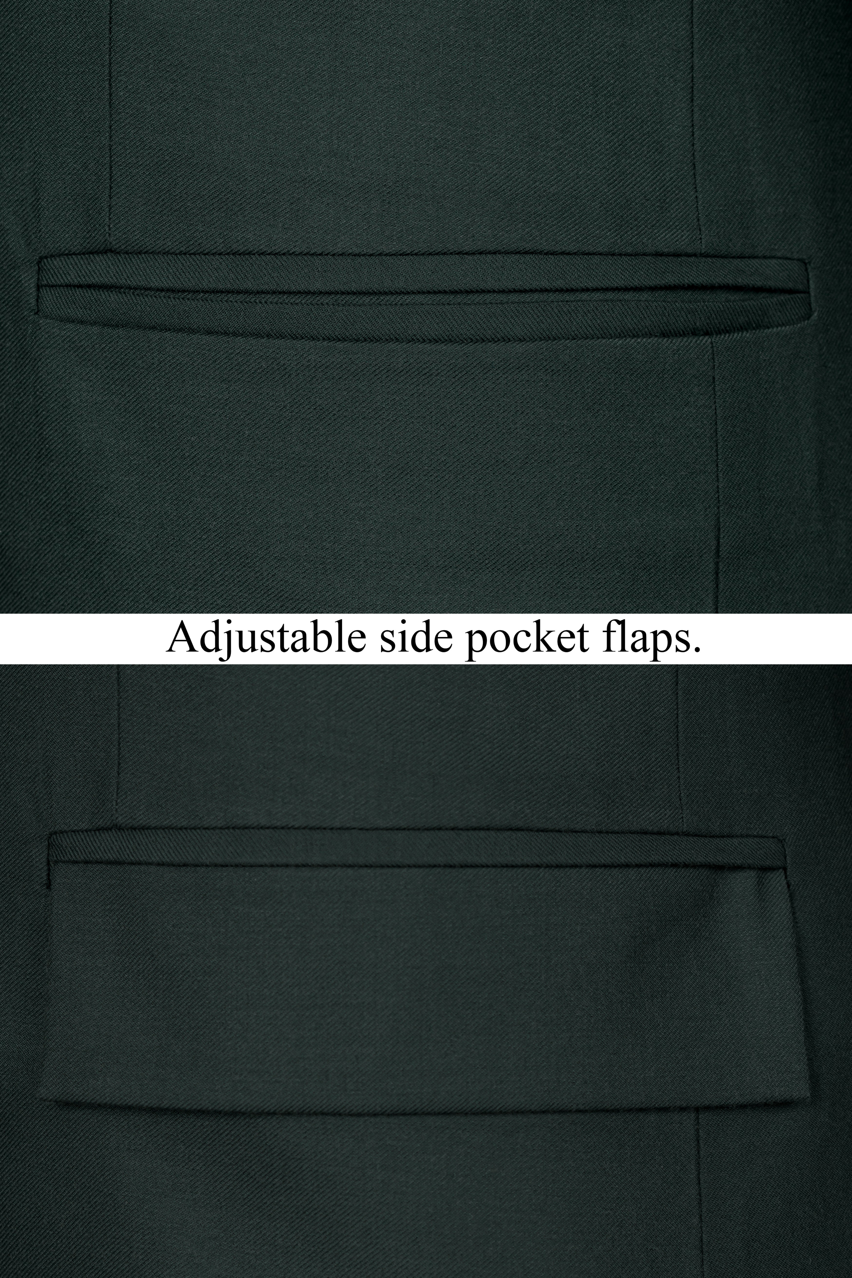 Celtic Green Wool Rich Bandhgala Designer Suit