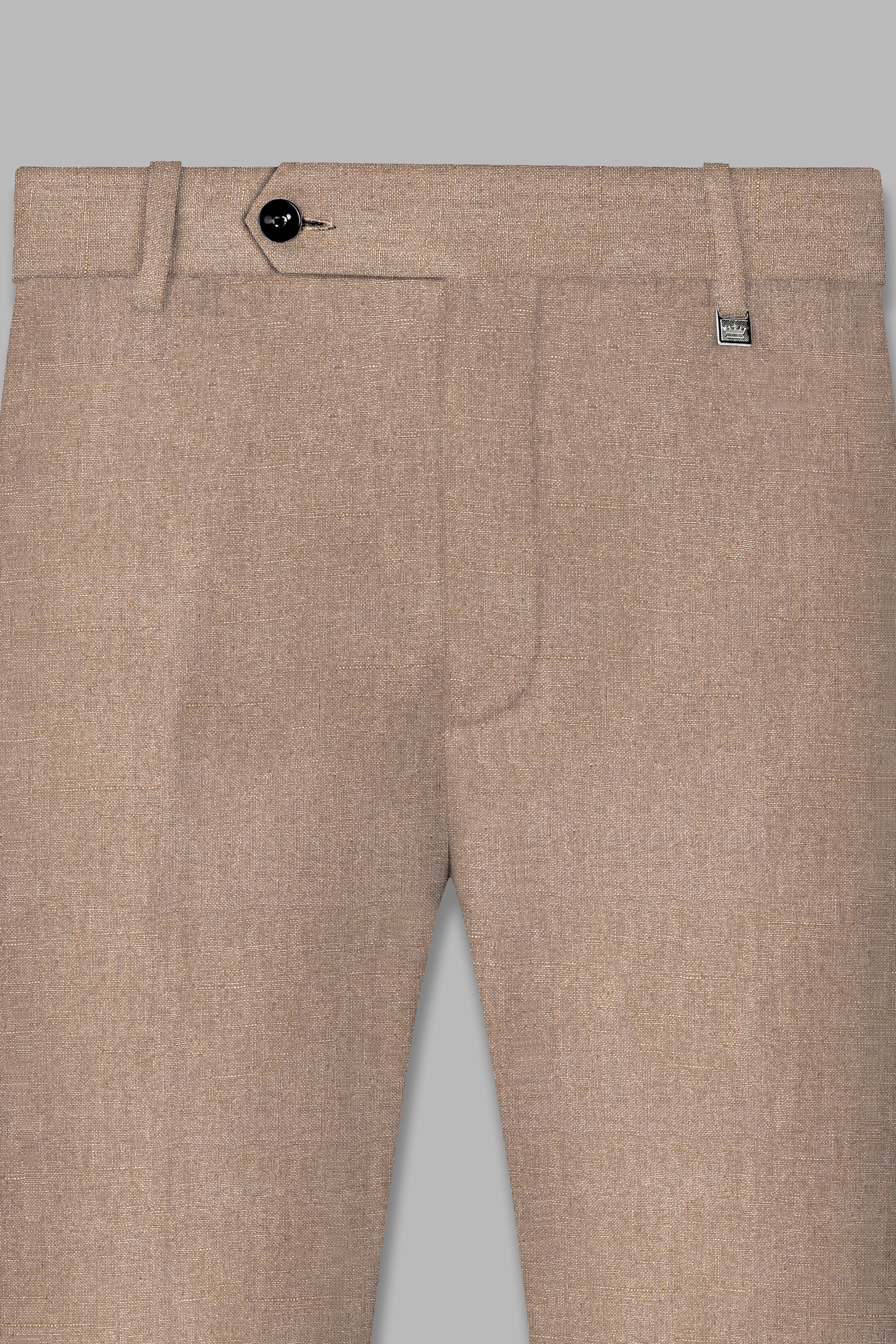 Oyster Brown Luxurious Linen Double Breasted Sports Suit