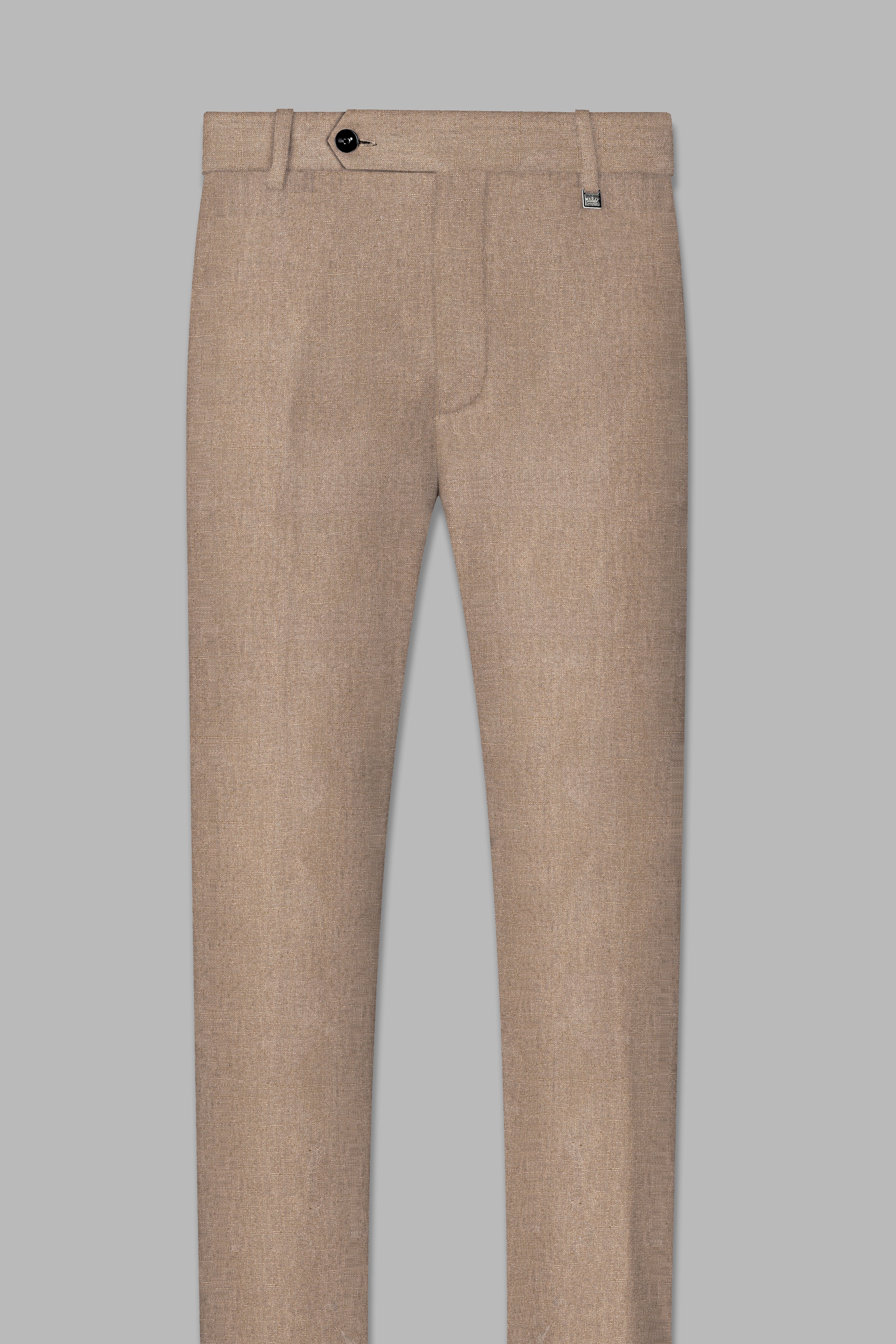 Oyster Brown Luxurious Linen Double Breasted Sports Suit