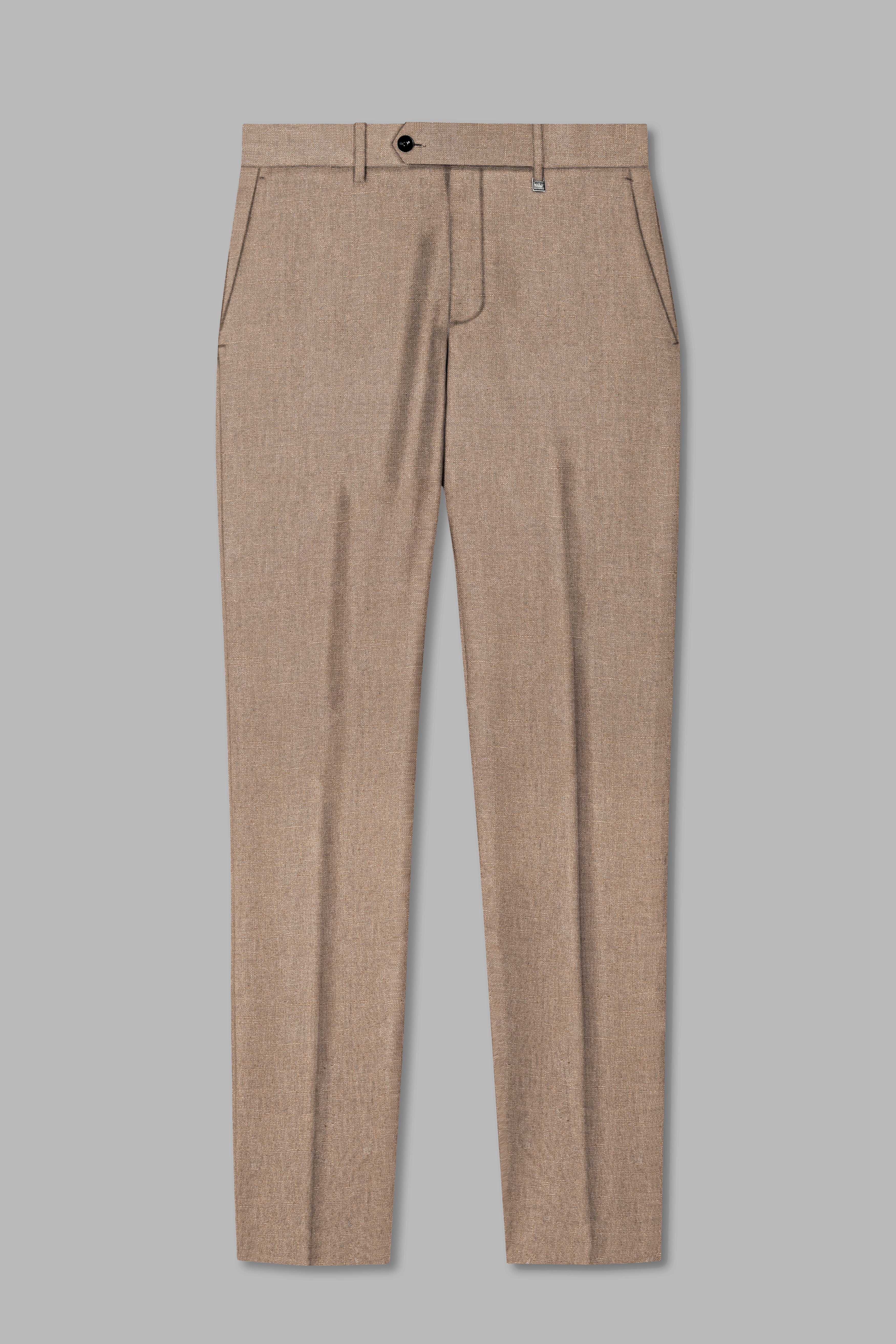 Oyster Brown Luxurious Linen Double Breasted Sports Suit