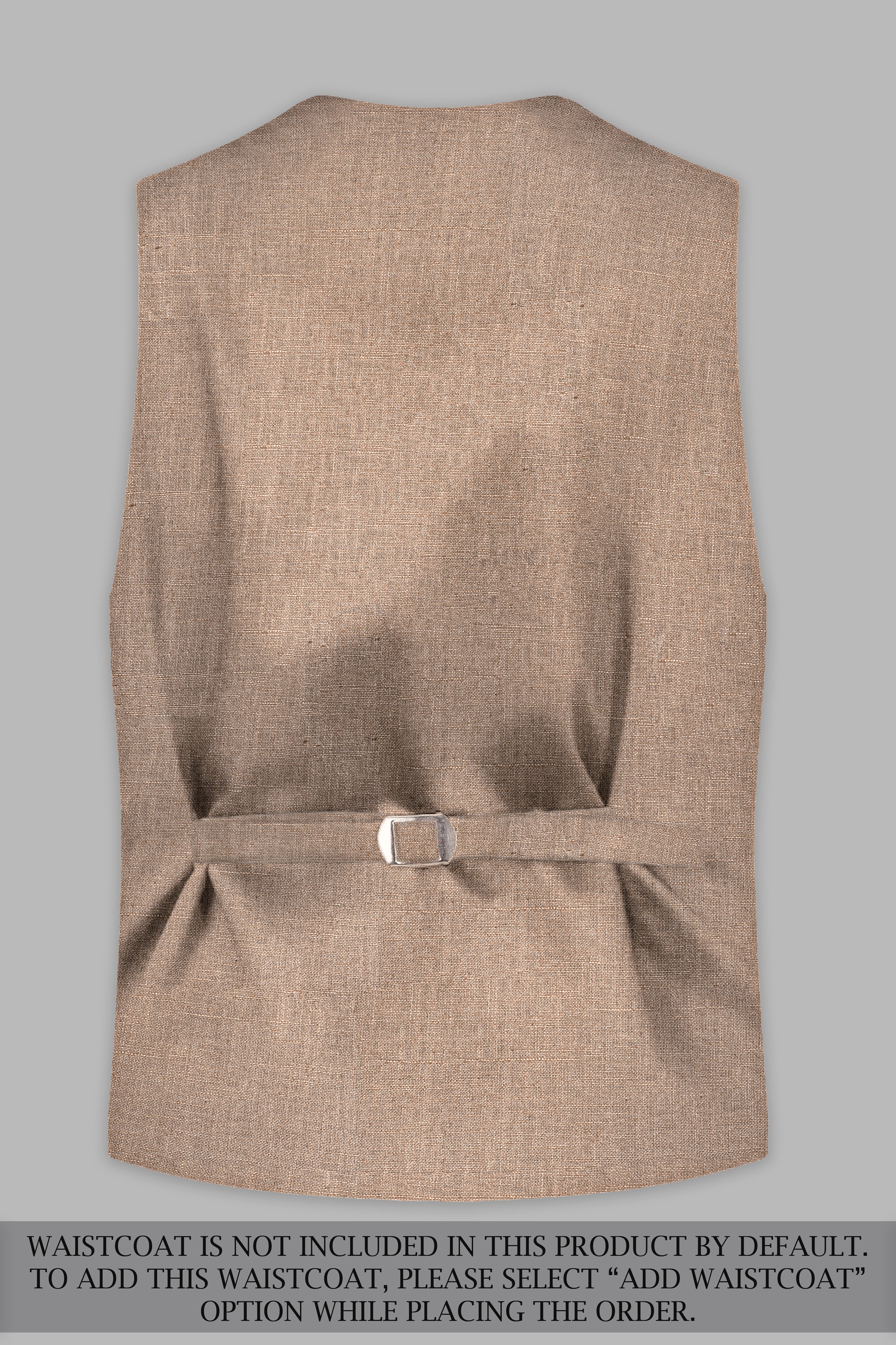 Oyster Brown Luxurious Linen Double Breasted Sports Suit