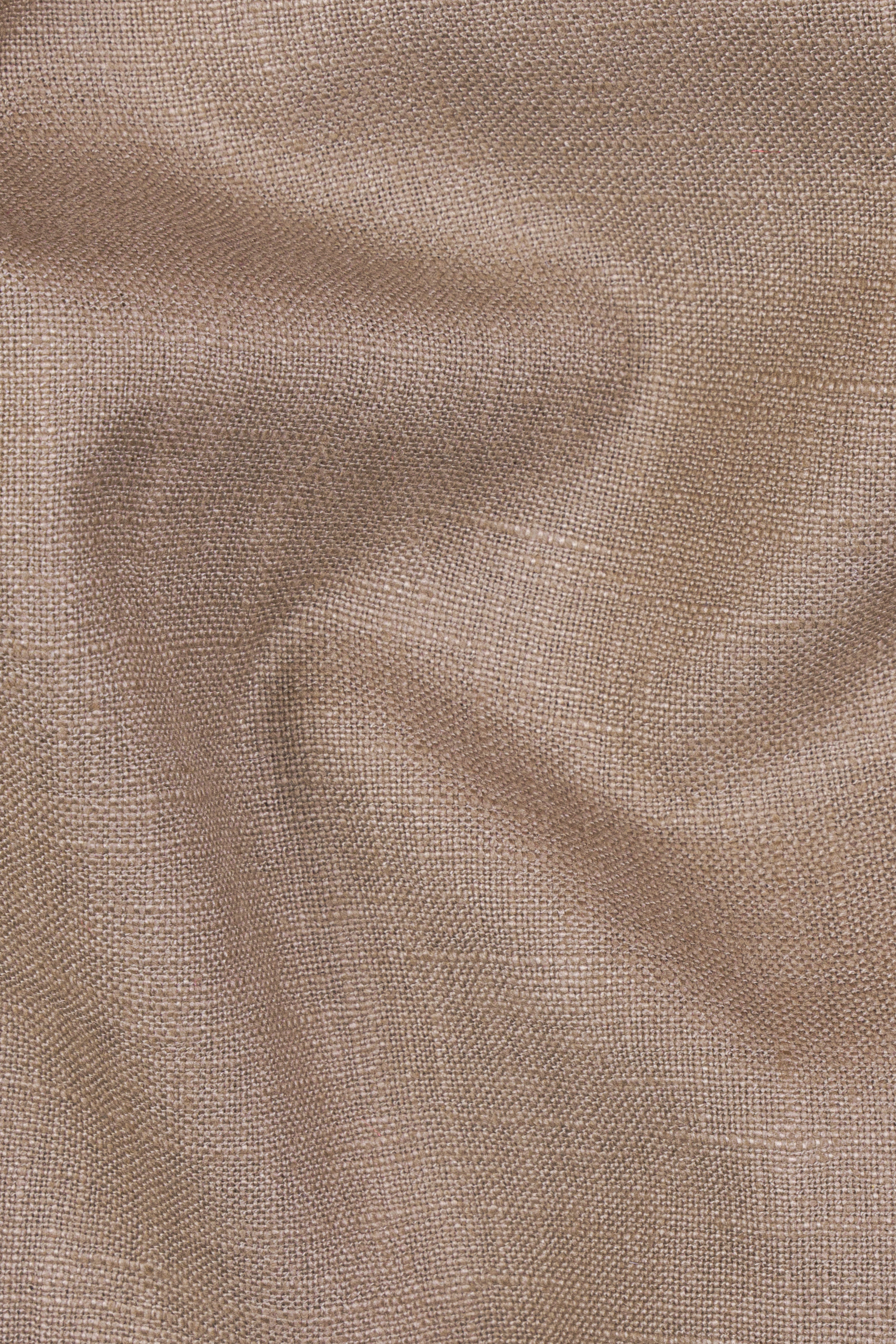 Oyster Brown Luxurious Linen Double Breasted Sports Suit
