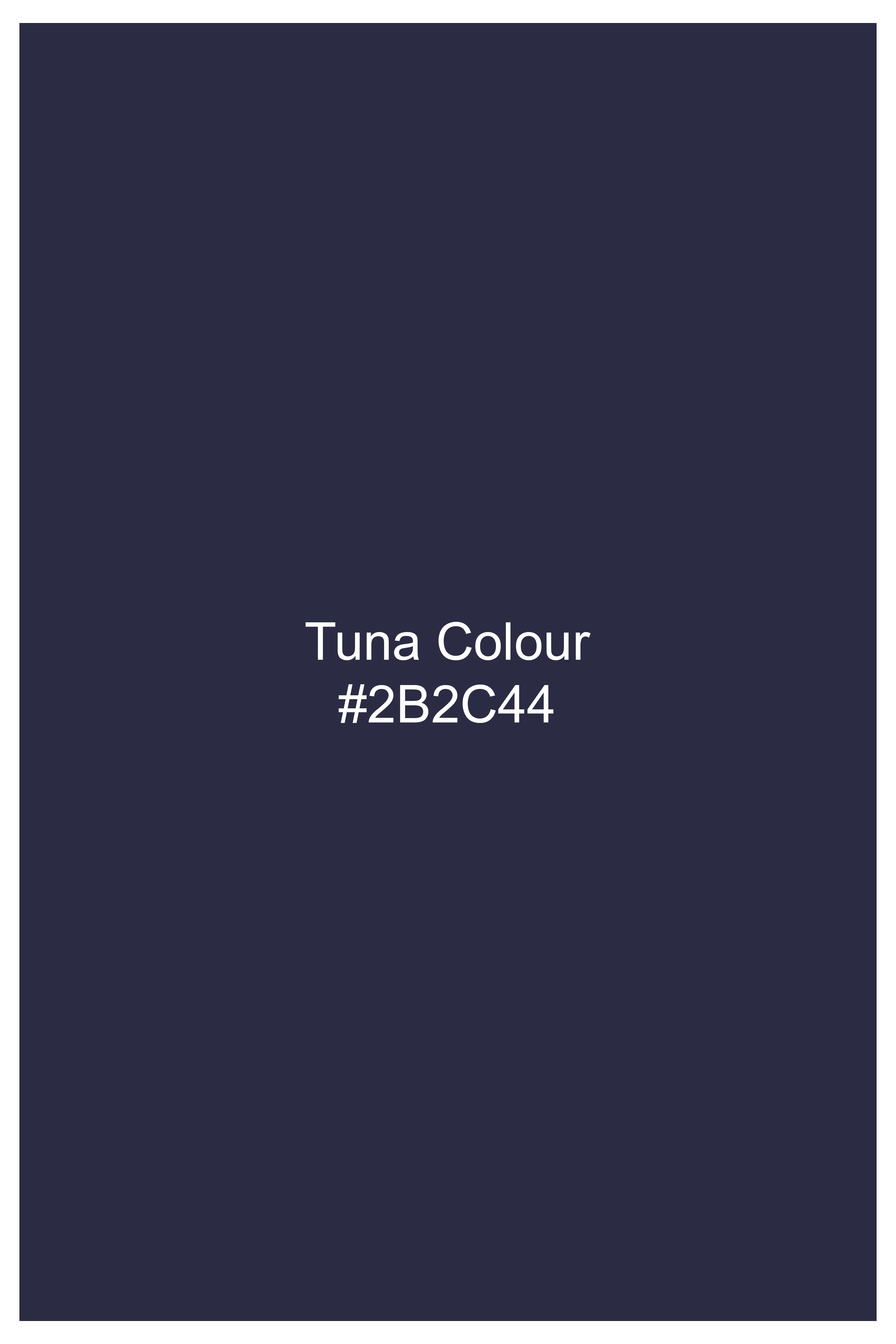 Tuna Blue Checkered Wool Blend Double Breasted Suit