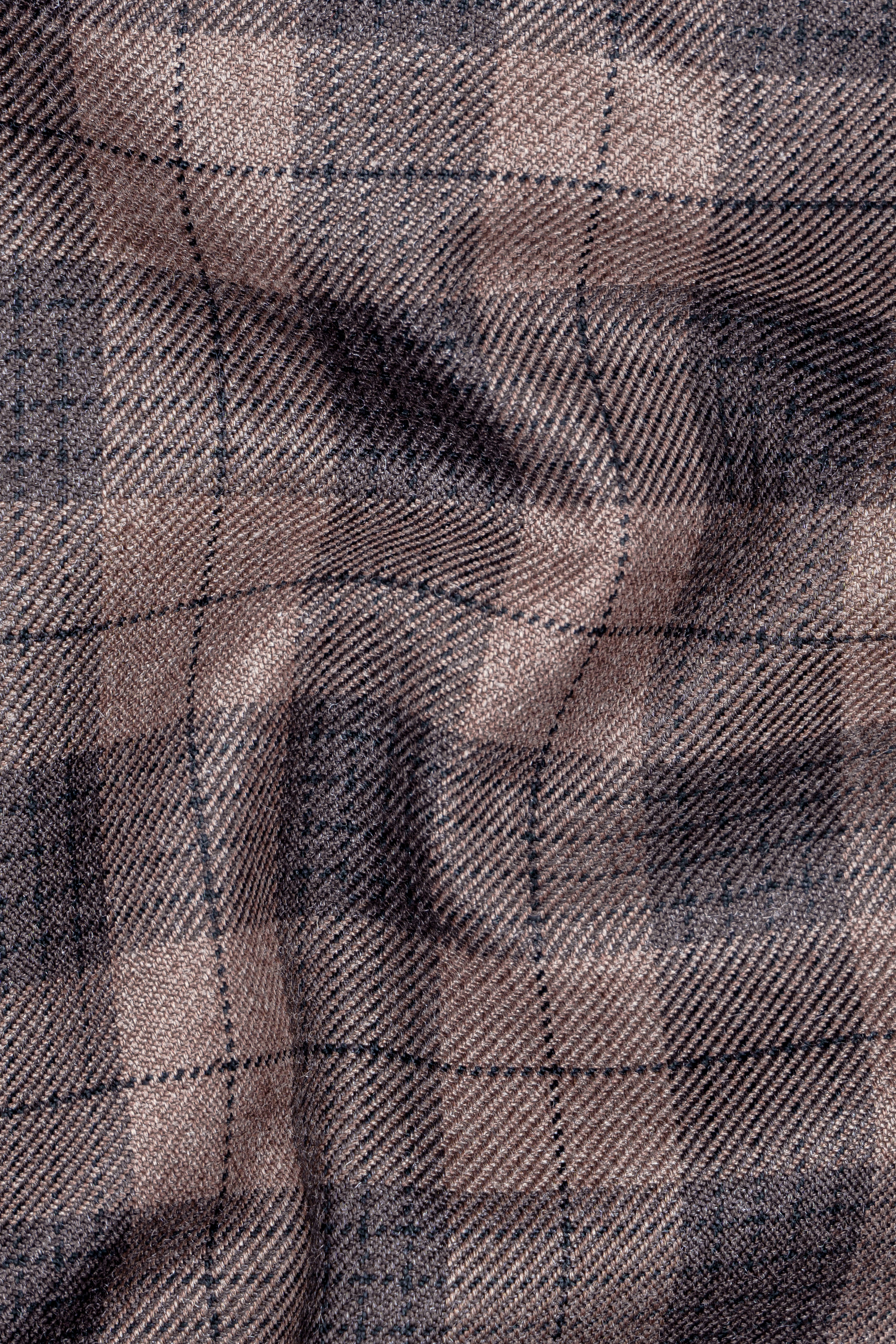 Vampire Brown Checks Plaid Tweed Suit