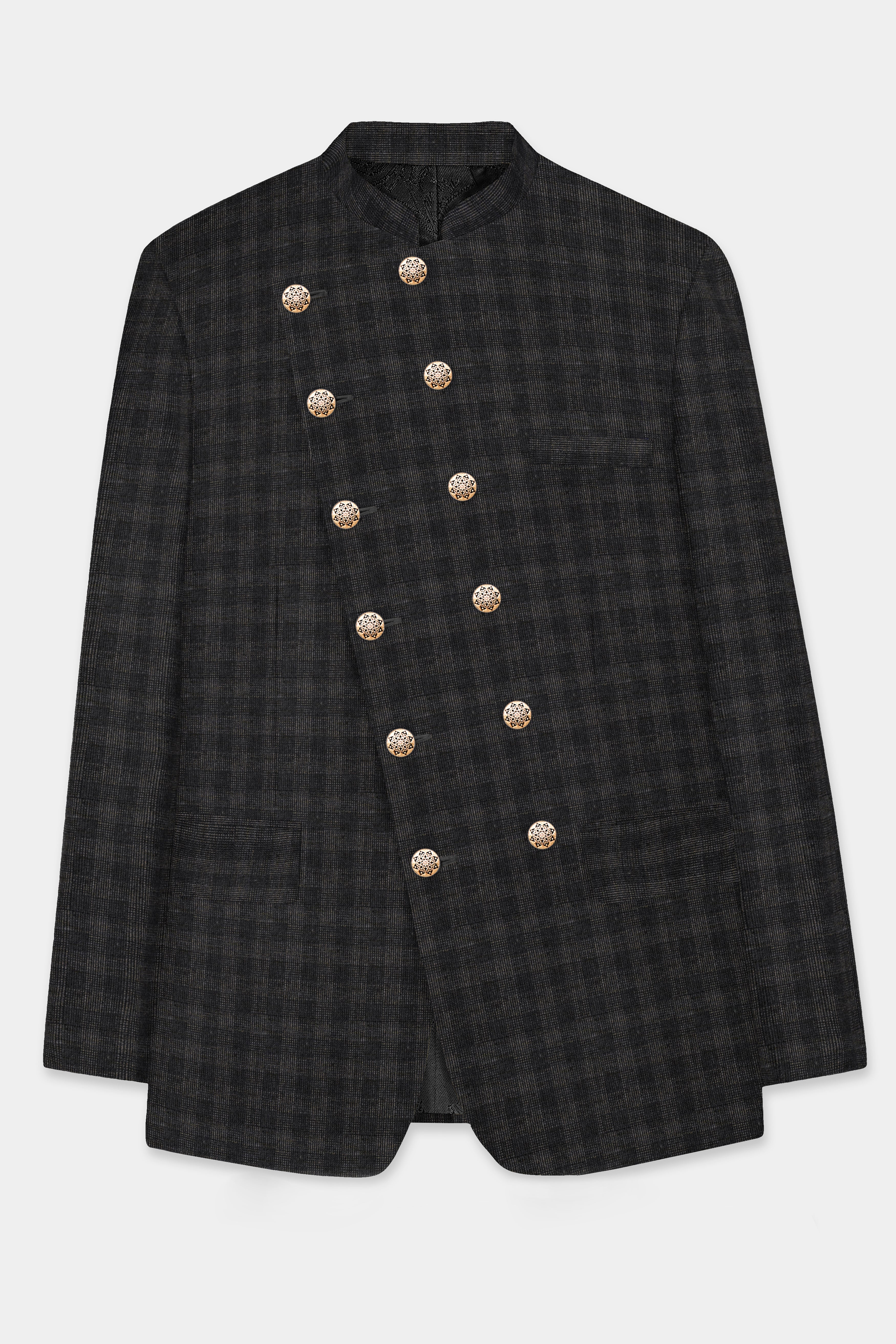 Thunder Gray Plaid Wool Rich Suit