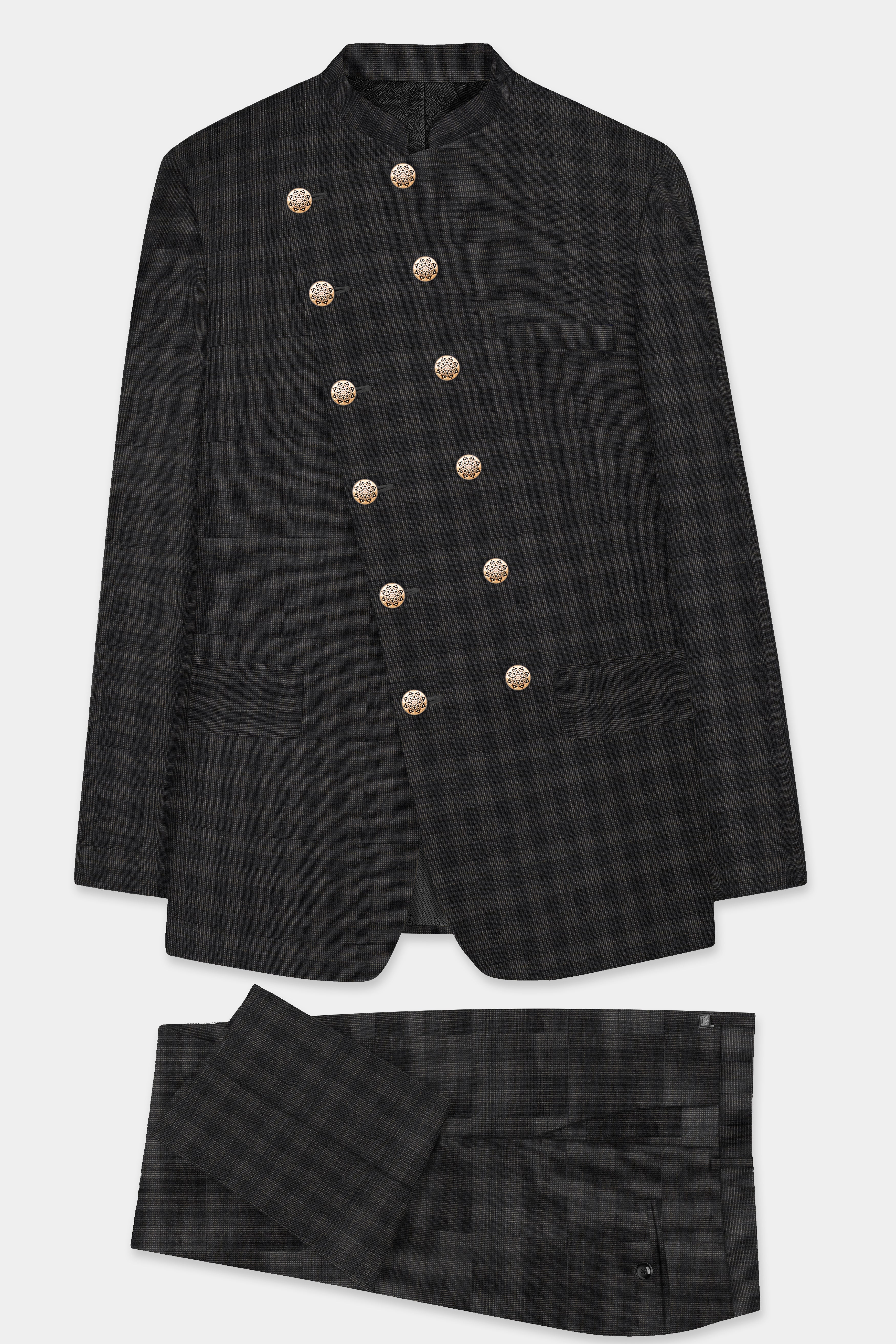 Thunder Gray Plaid Wool Rich Suit