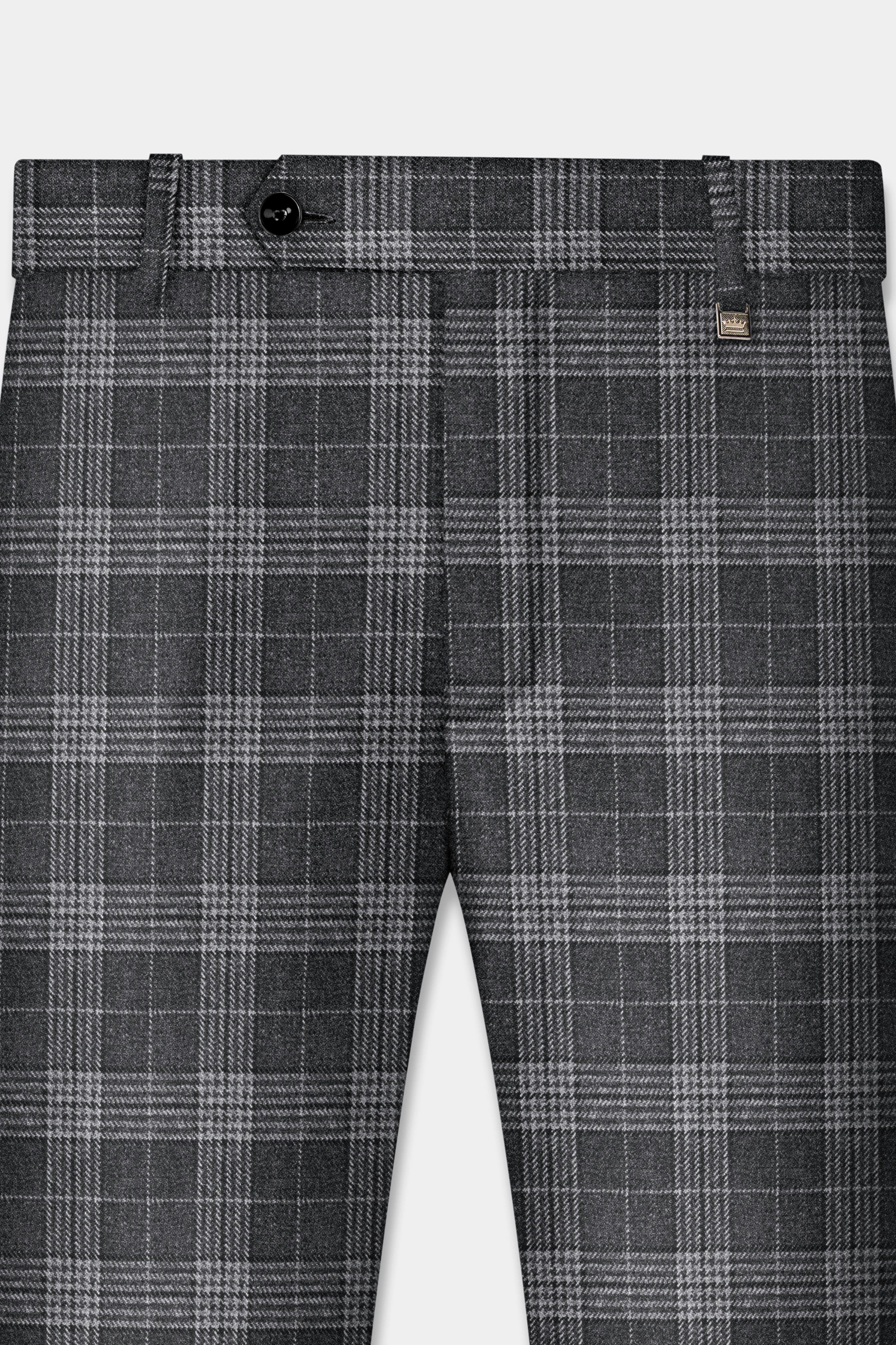 Heavy Metal Gray Plaid Wool Blend Suit