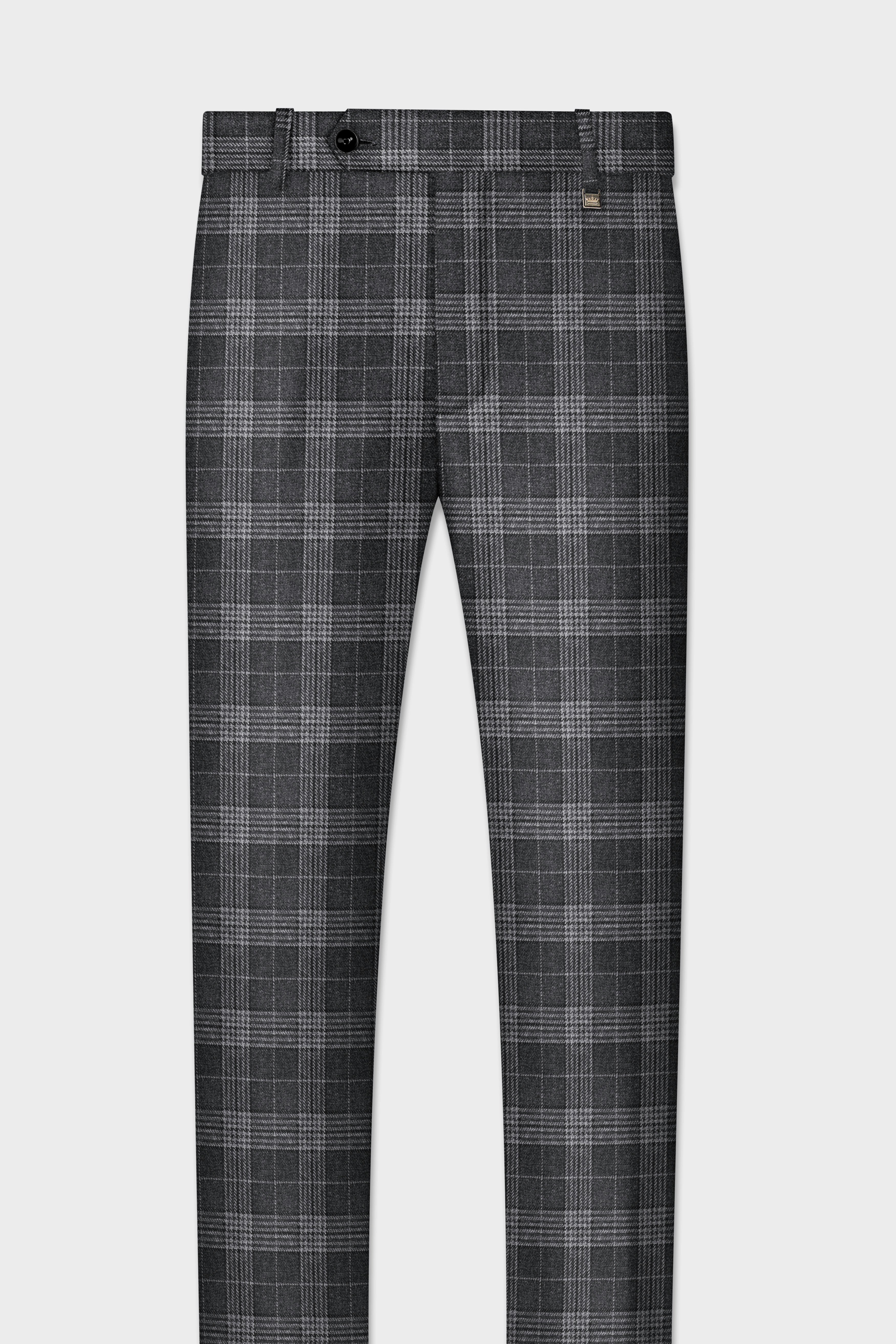 Heavy Metal Gray Plaid Wool Blend Suit
