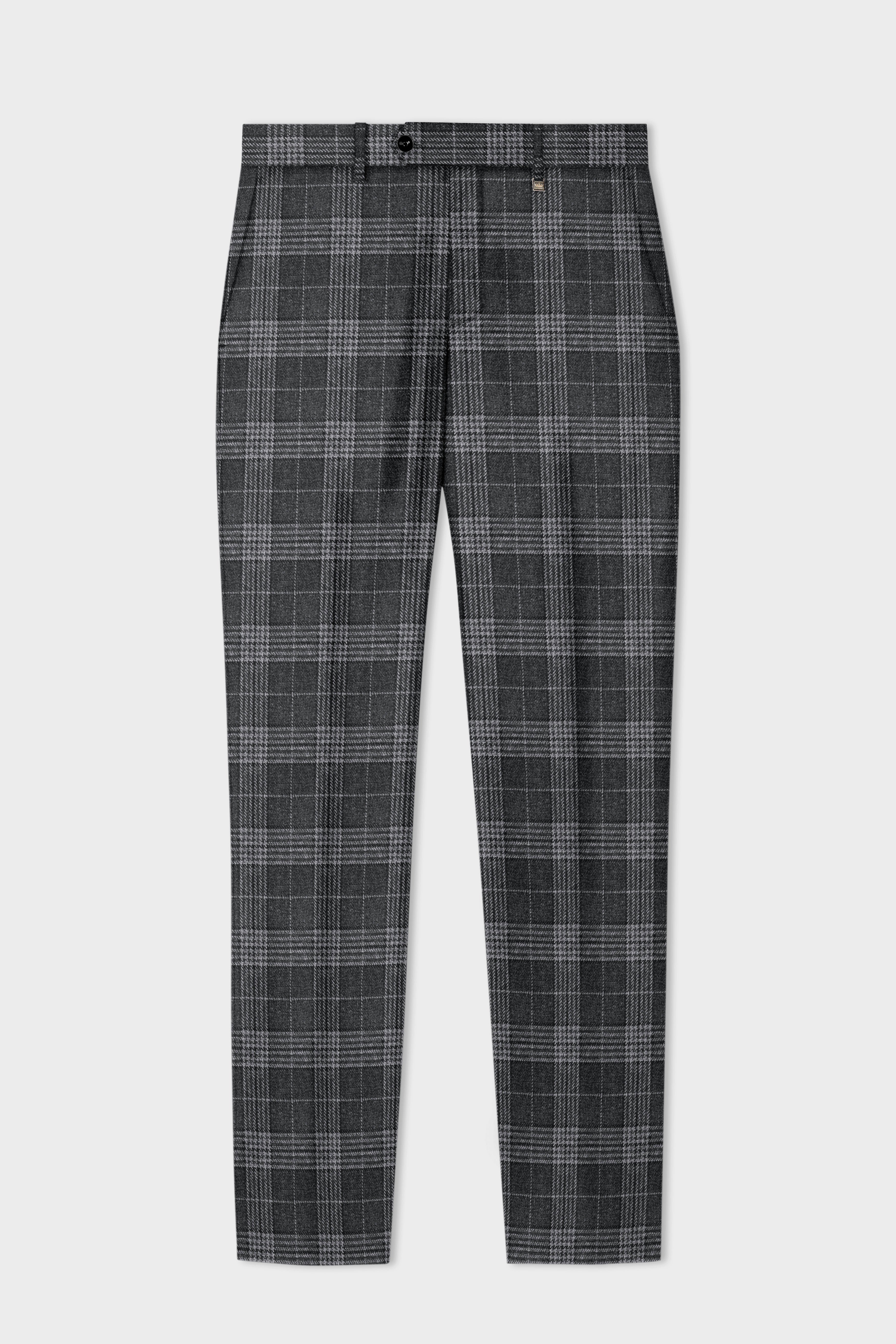 Heavy Metal Gray Plaid Wool Blend Suit