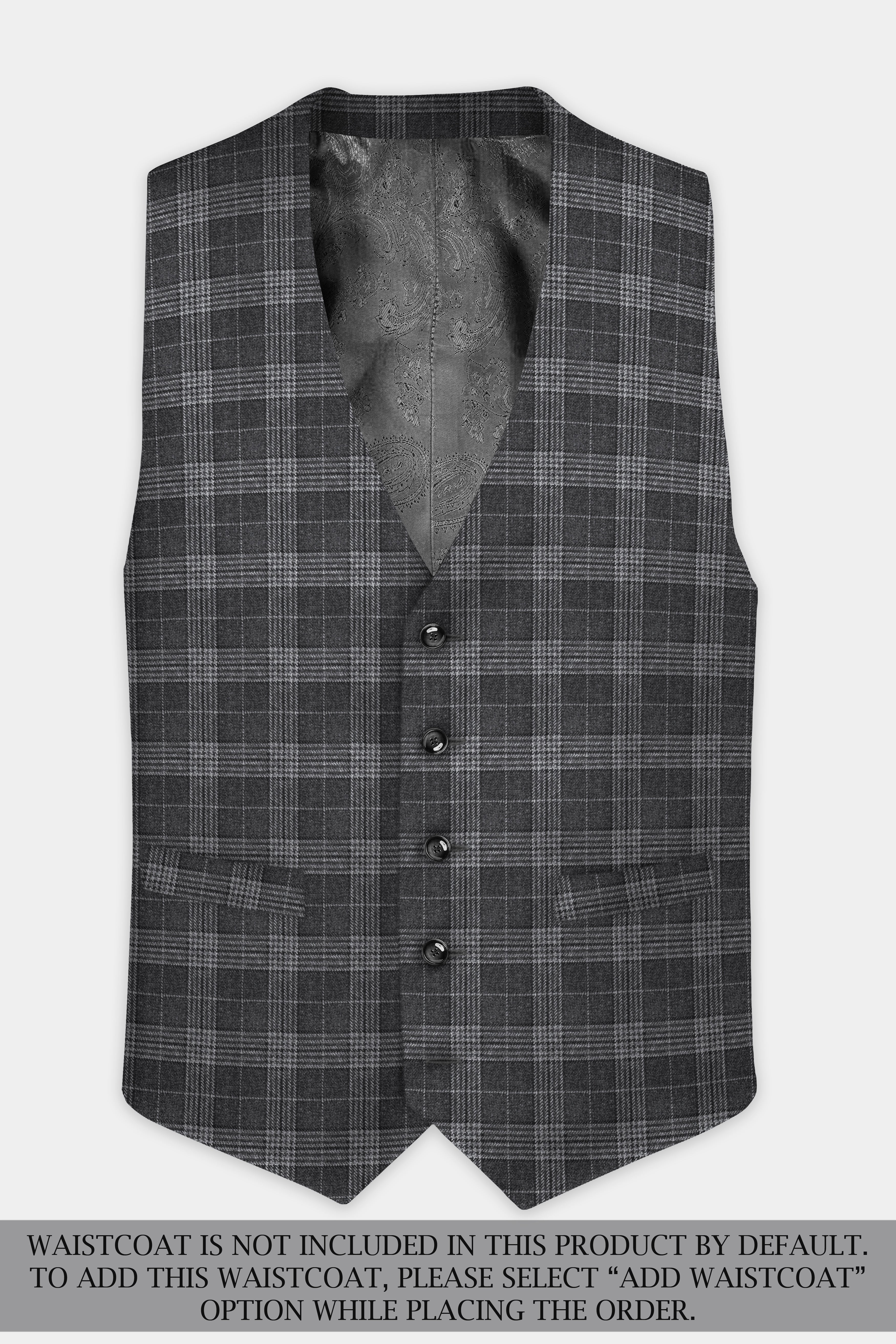 Heavy Metal Gray Plaid Wool Blend Suit