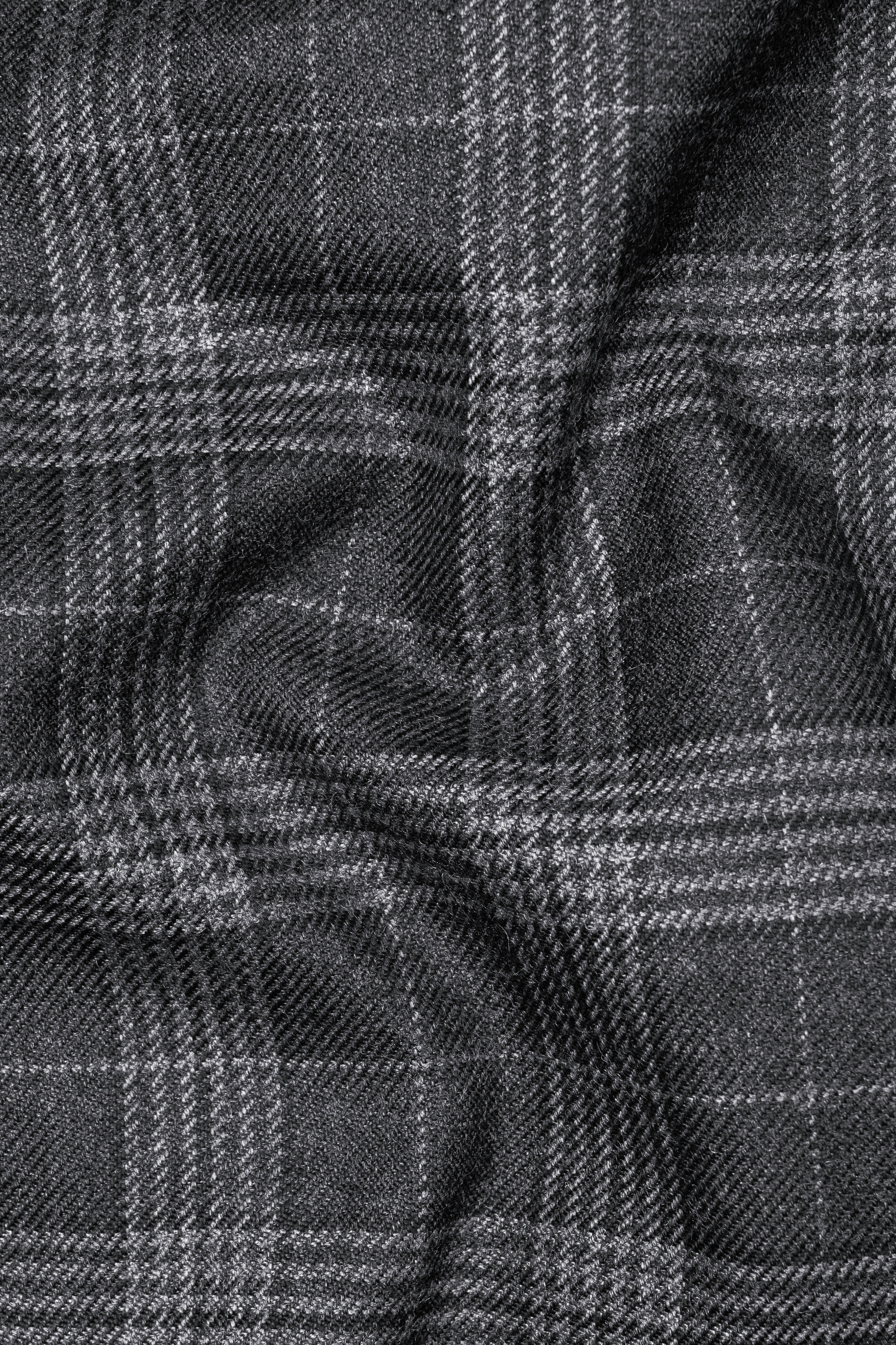 Heavy Metal Gray Plaid Wool Blend Suit