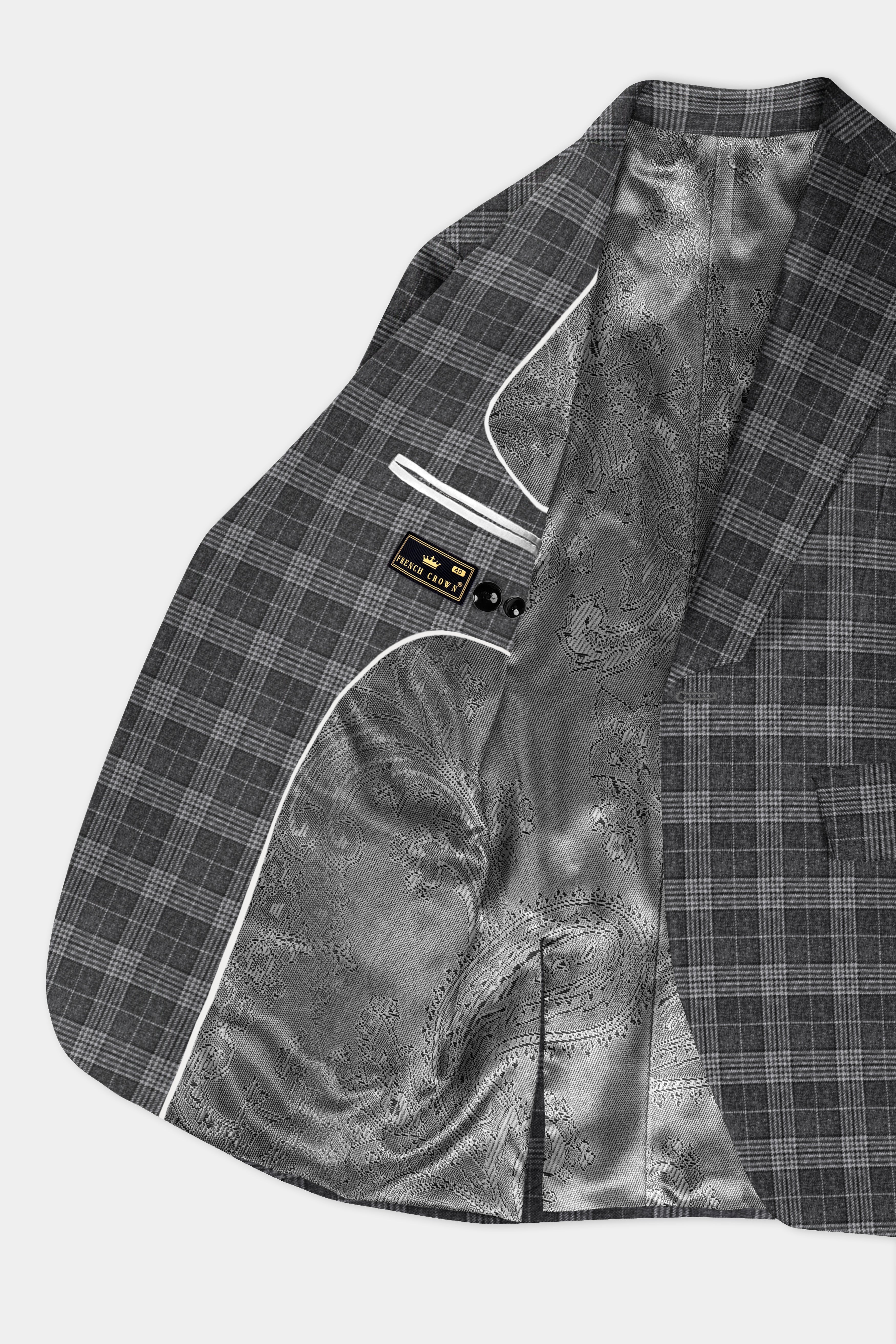 Heavy Metal Gray Plaid Wool Blend Suit