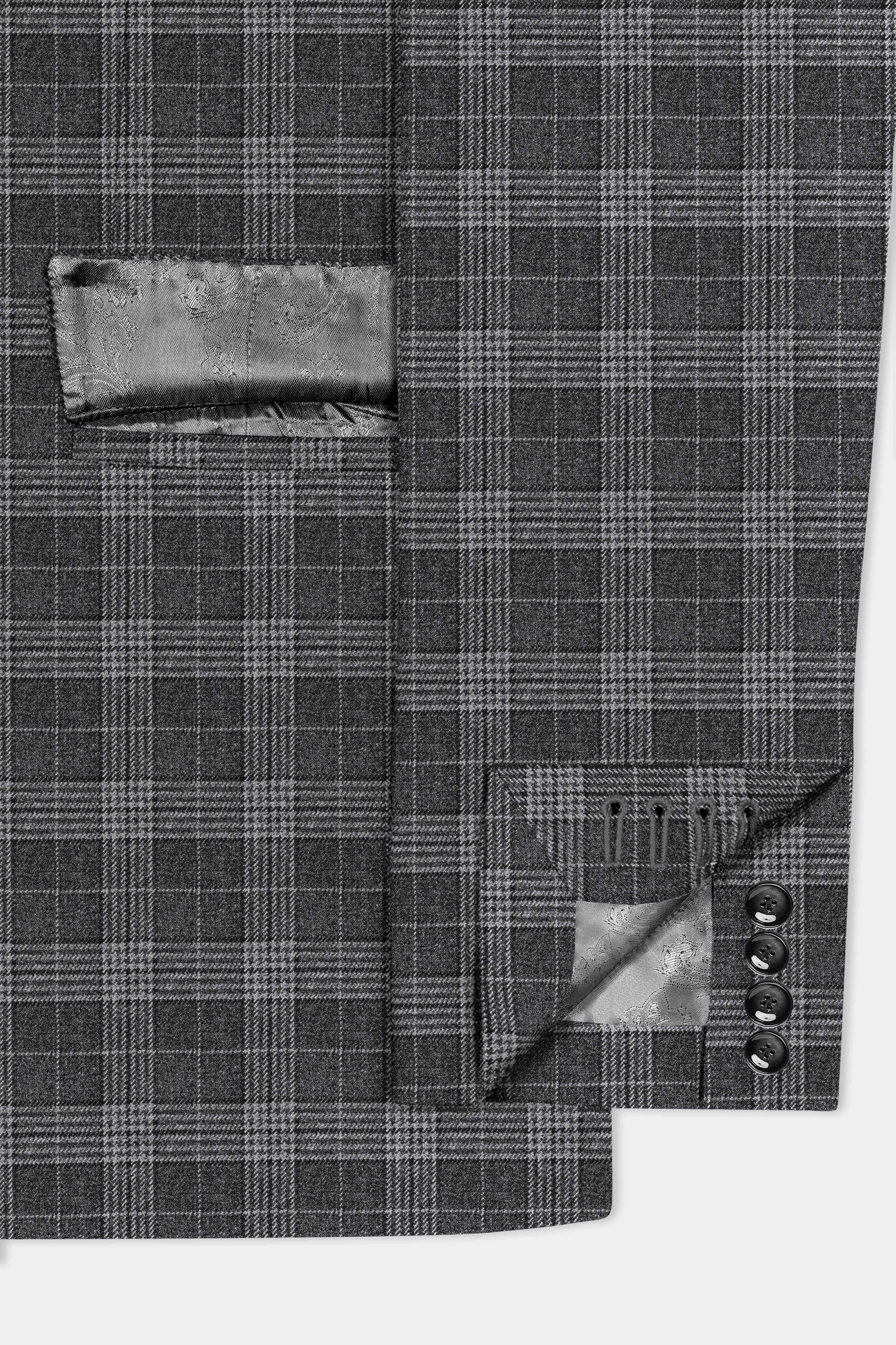 Heavy Metal Gray Plaid Wool Blend Suit
