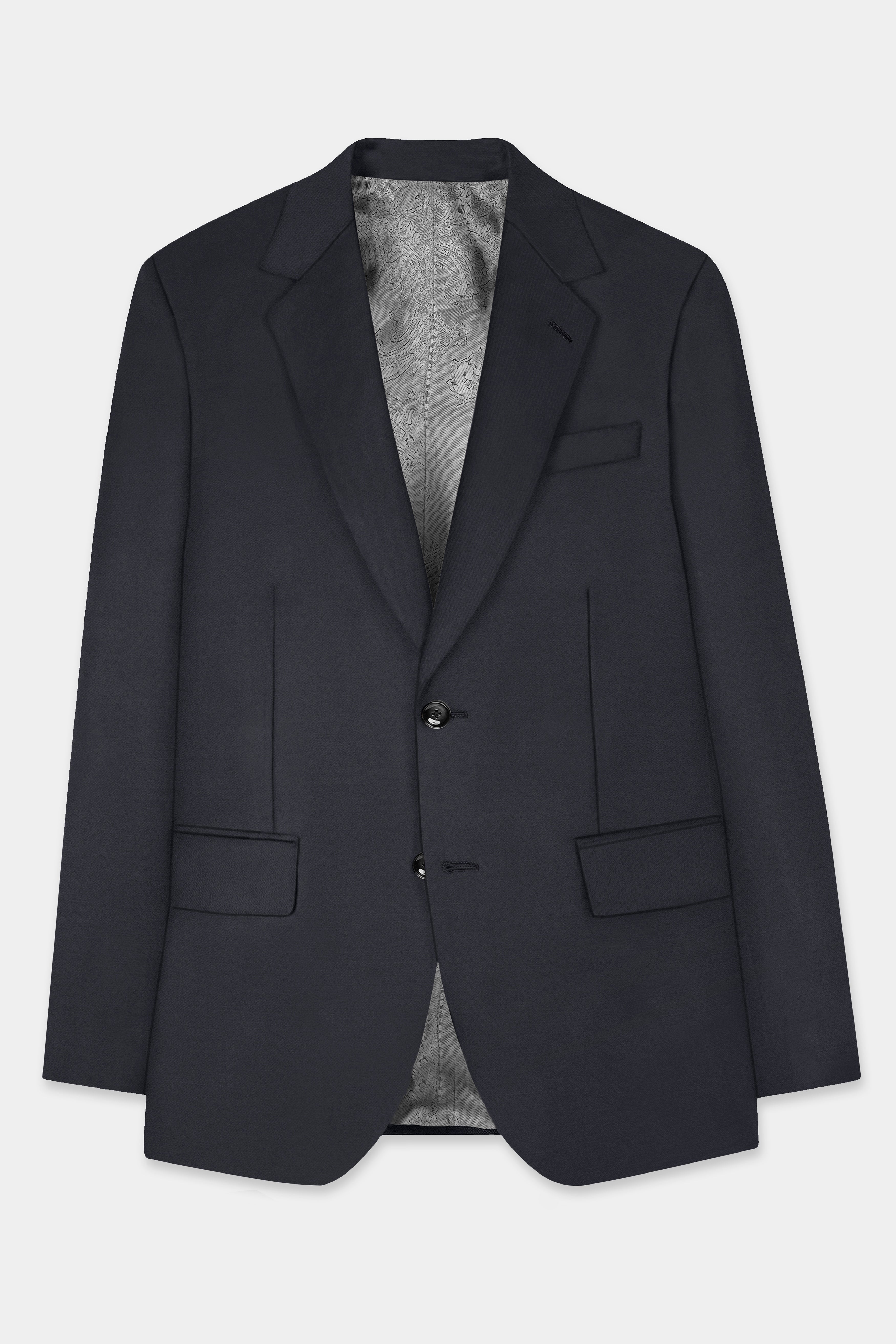 Piano Gray Wool Blend Single Breasted Suit
