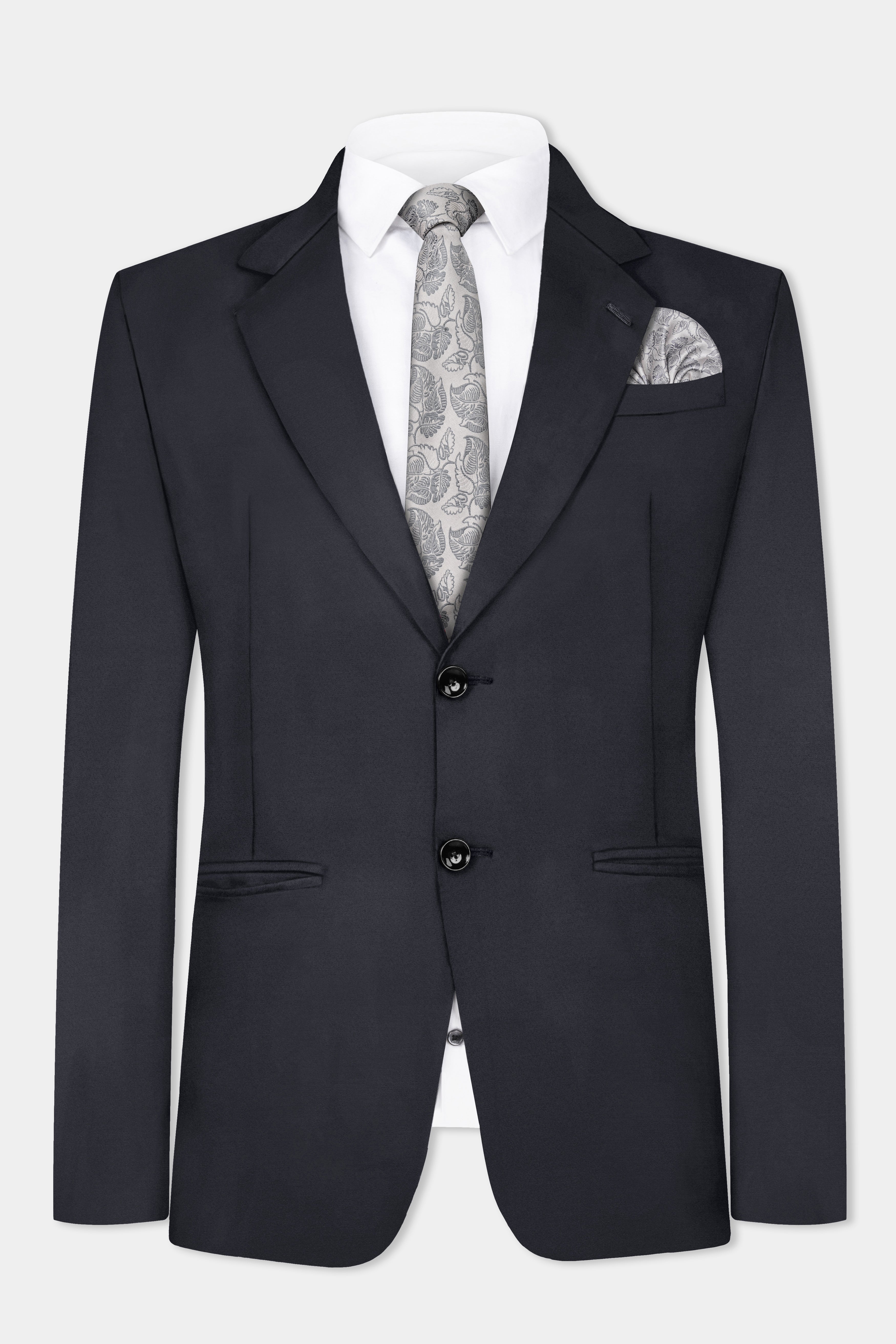 Piano Gray Wool Blend Single Breasted Suit