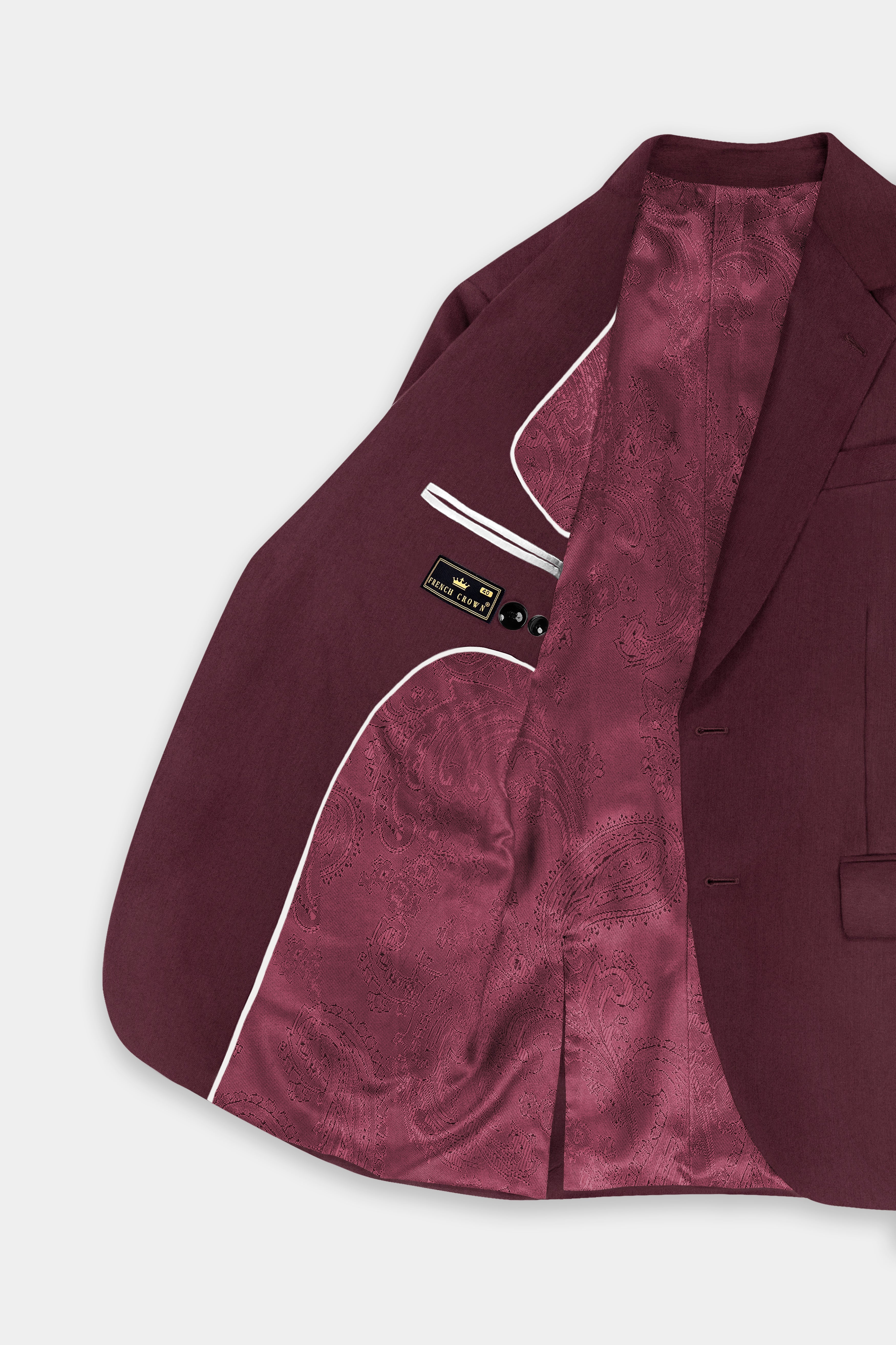 Tamarind Maroon Wool Blend Single Breasted Suit